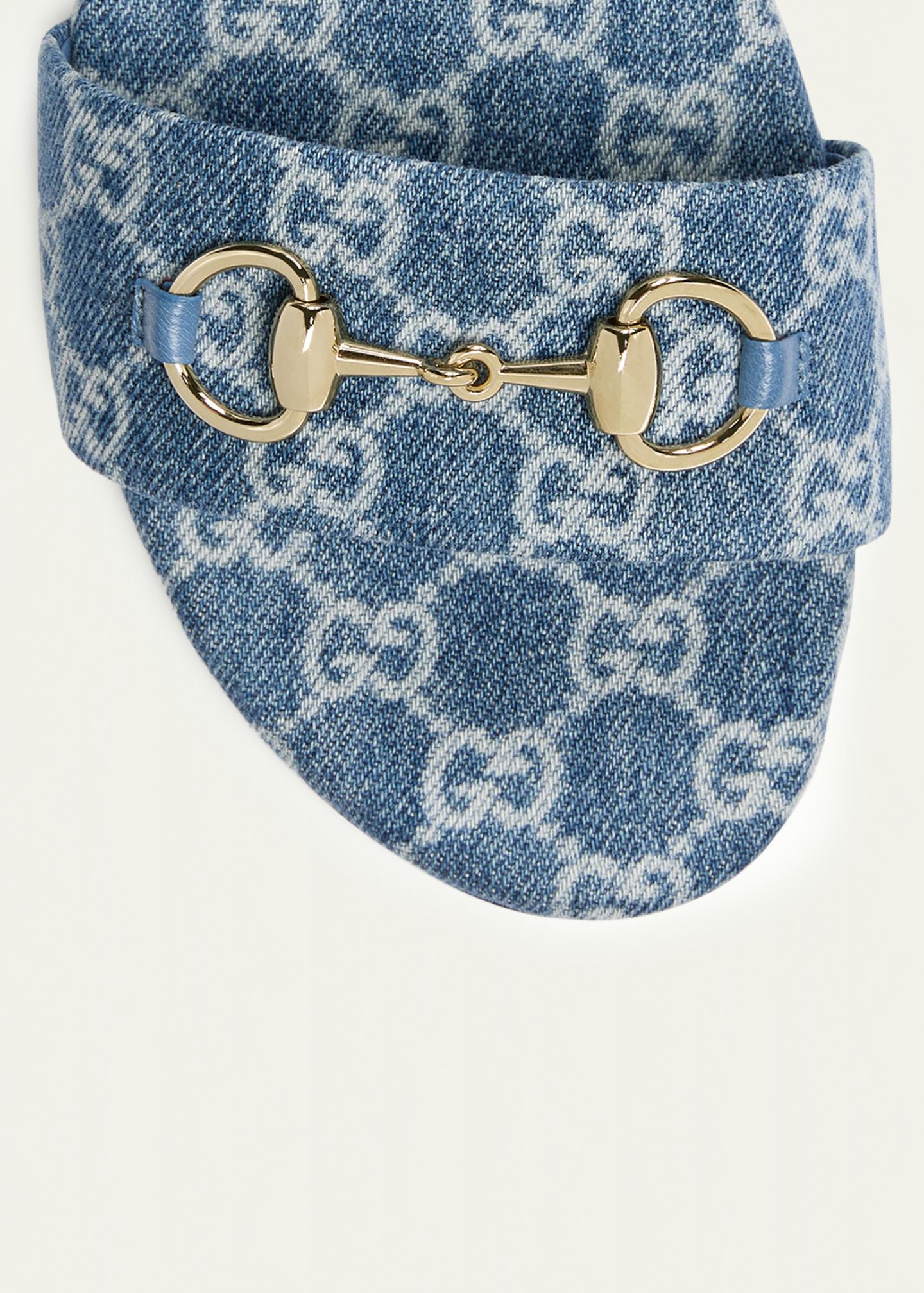 Gucci GG Denim Slide Sandals - Bergdorf Goodman