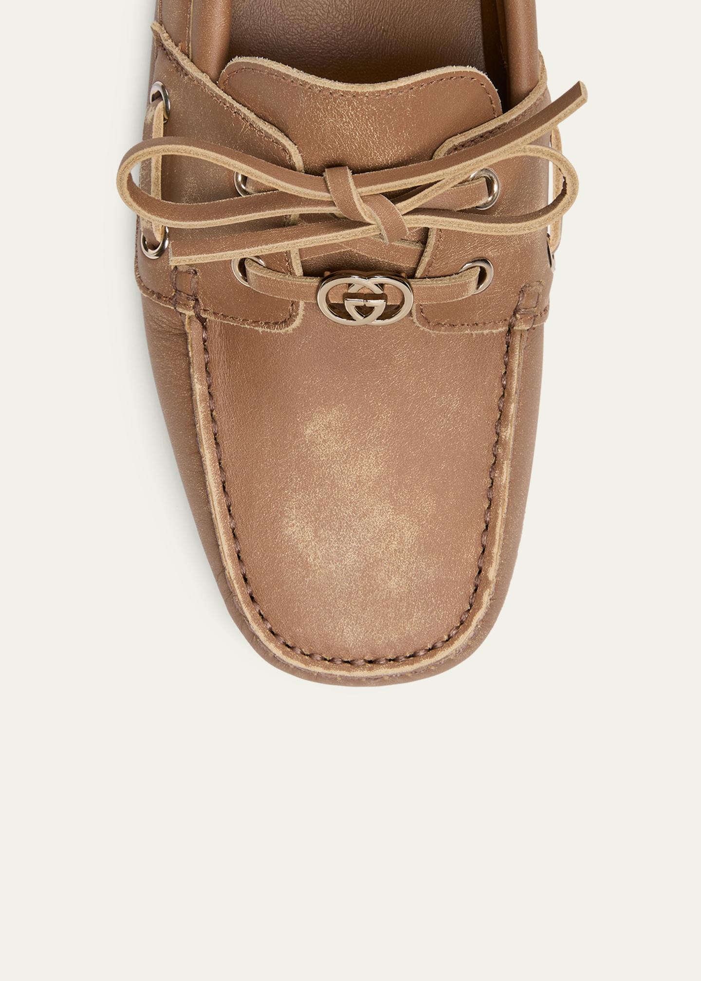 Gucci Washed Leather Boat Shoes - Bergdorf Goodman