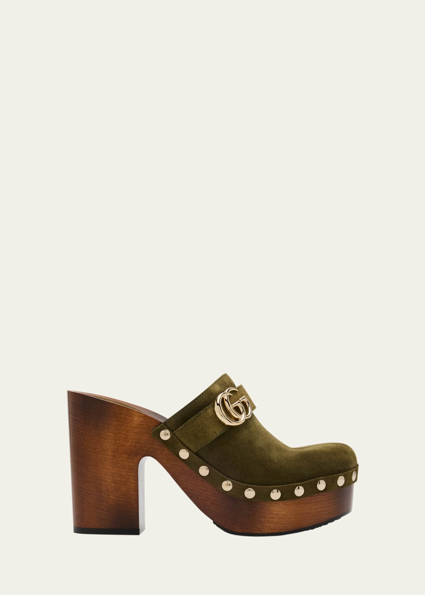 Gucci Marmont GG Suede Platform Clogs - Bergdorf Goodman