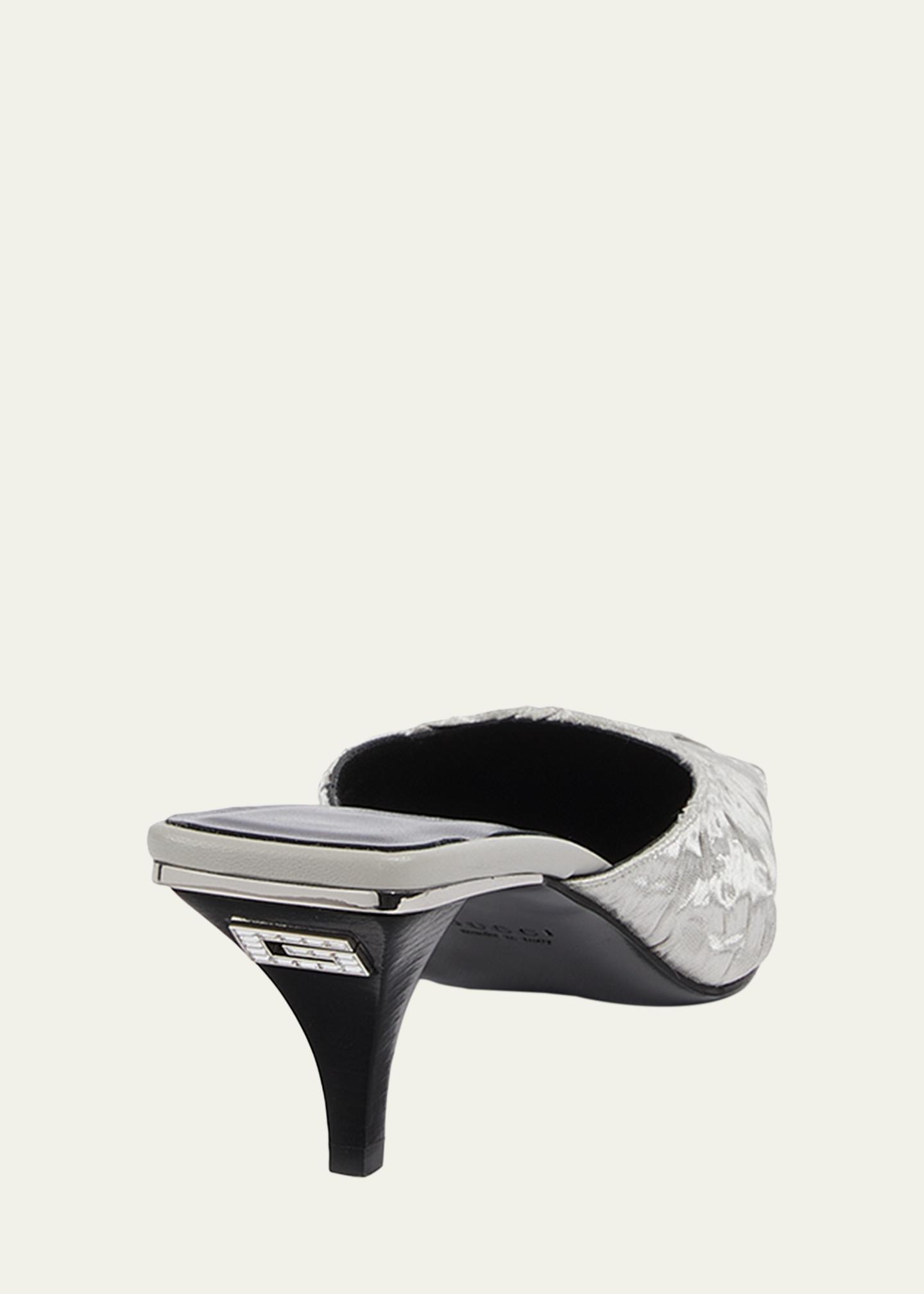 Gucci 55mm Textured Metallic Silk Mule Pumps - Bergdorf Goodman