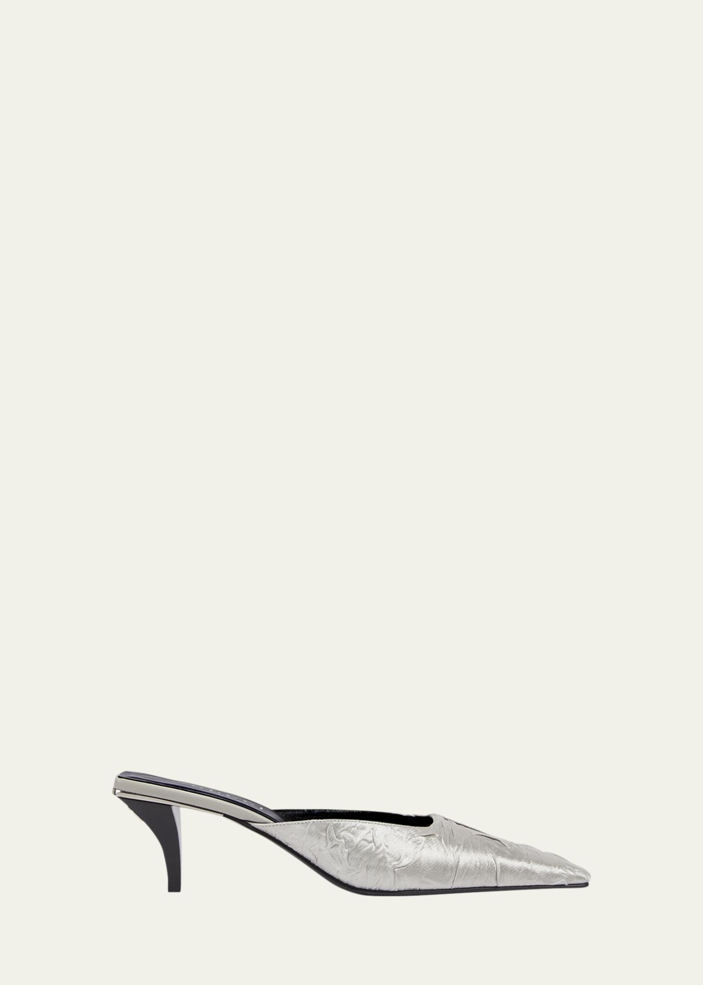 Gucci 55mm Textured Metallic Silk Mule Pumps - Bergdorf Goodman