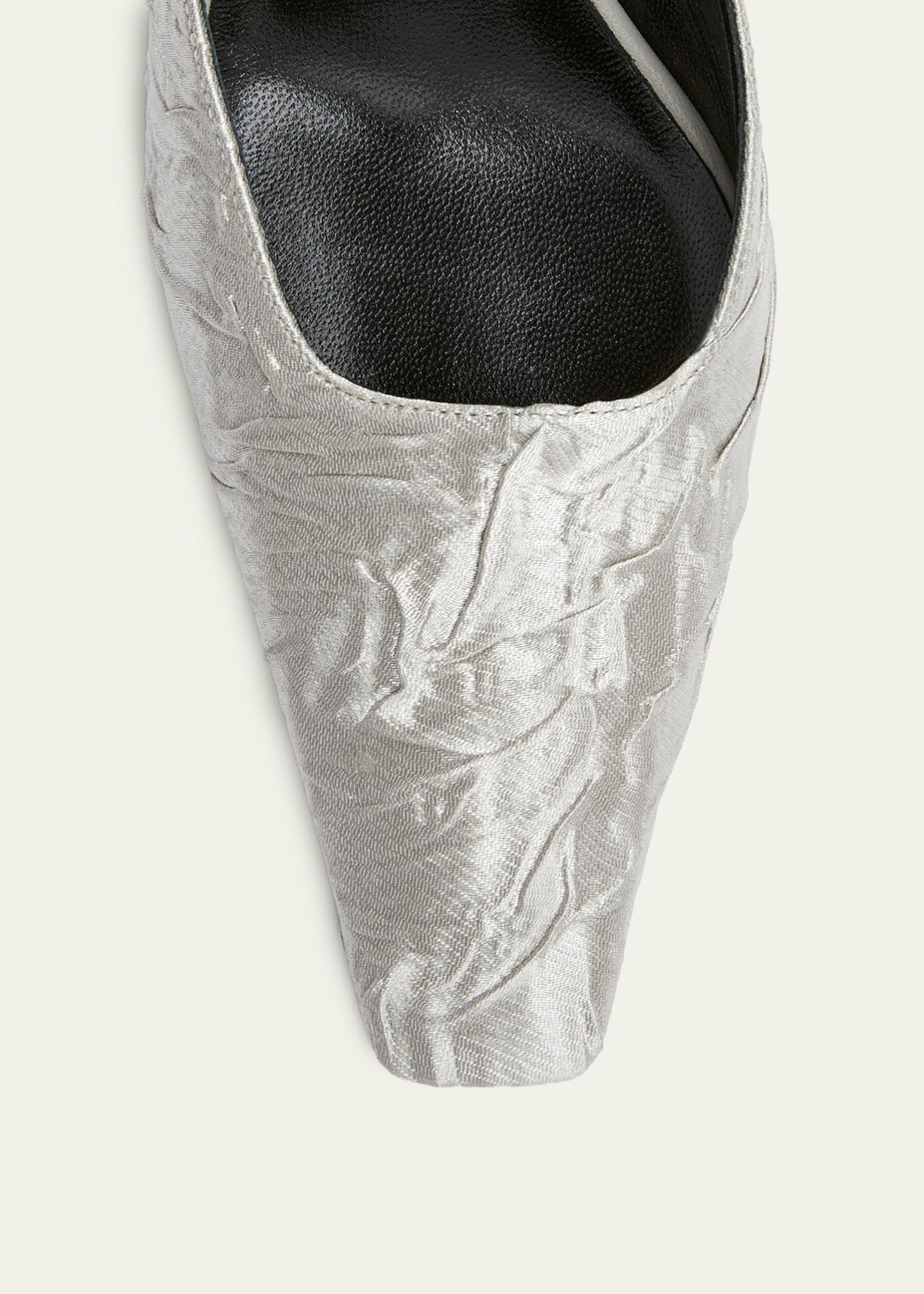 Gucci 55mm Textured Metallic Silk Mule Pumps - Bergdorf Goodman