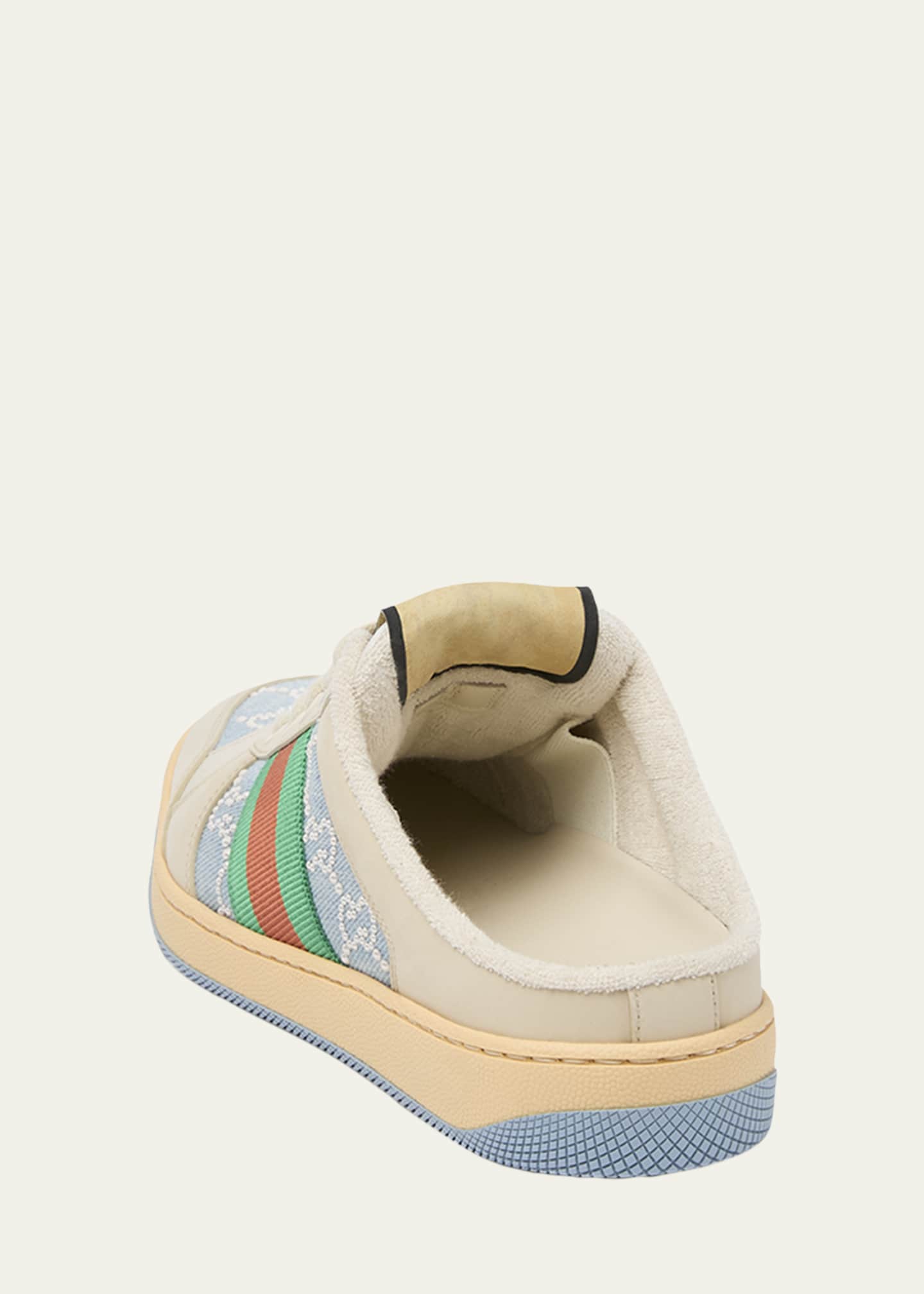 Gucci GG Pearly Denim and Leather Screener Mules - Bergdorf Goodman