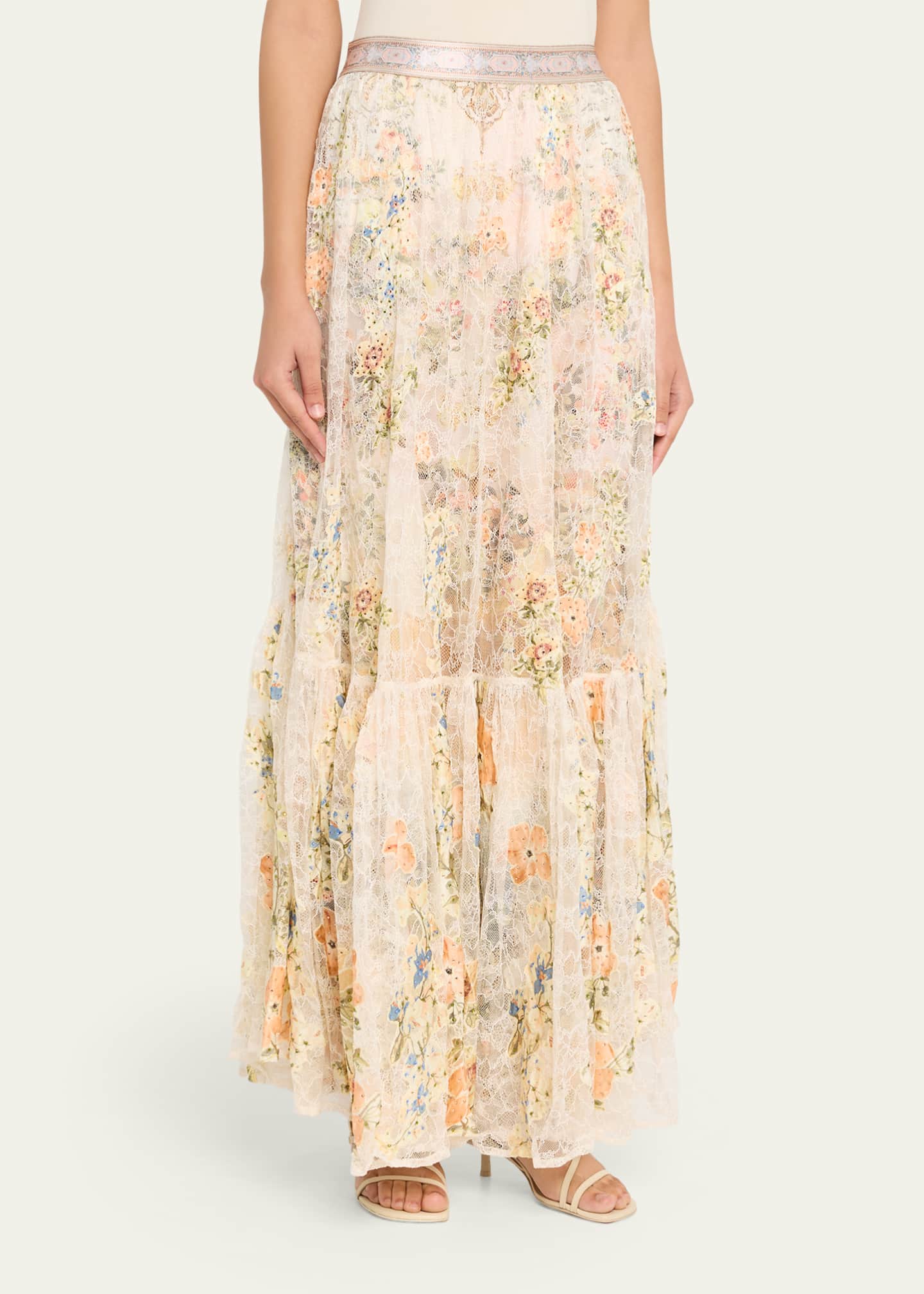 Camilla Twilight in Istanbul Waistband Ruffle-Hem Skirt - Bergdorf