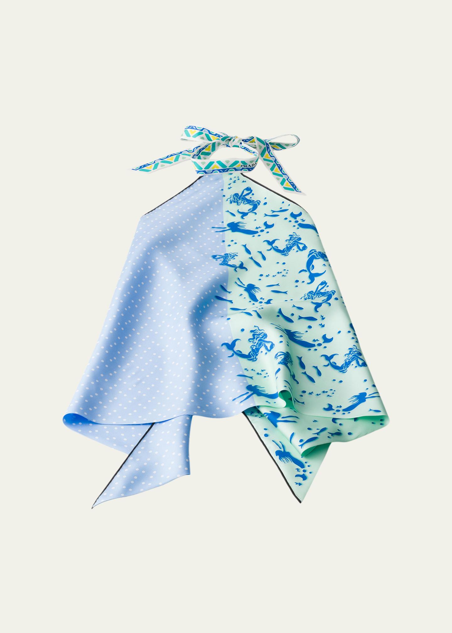 Prada Backless Printed Silk Twill Top - Bergdorf Goodman