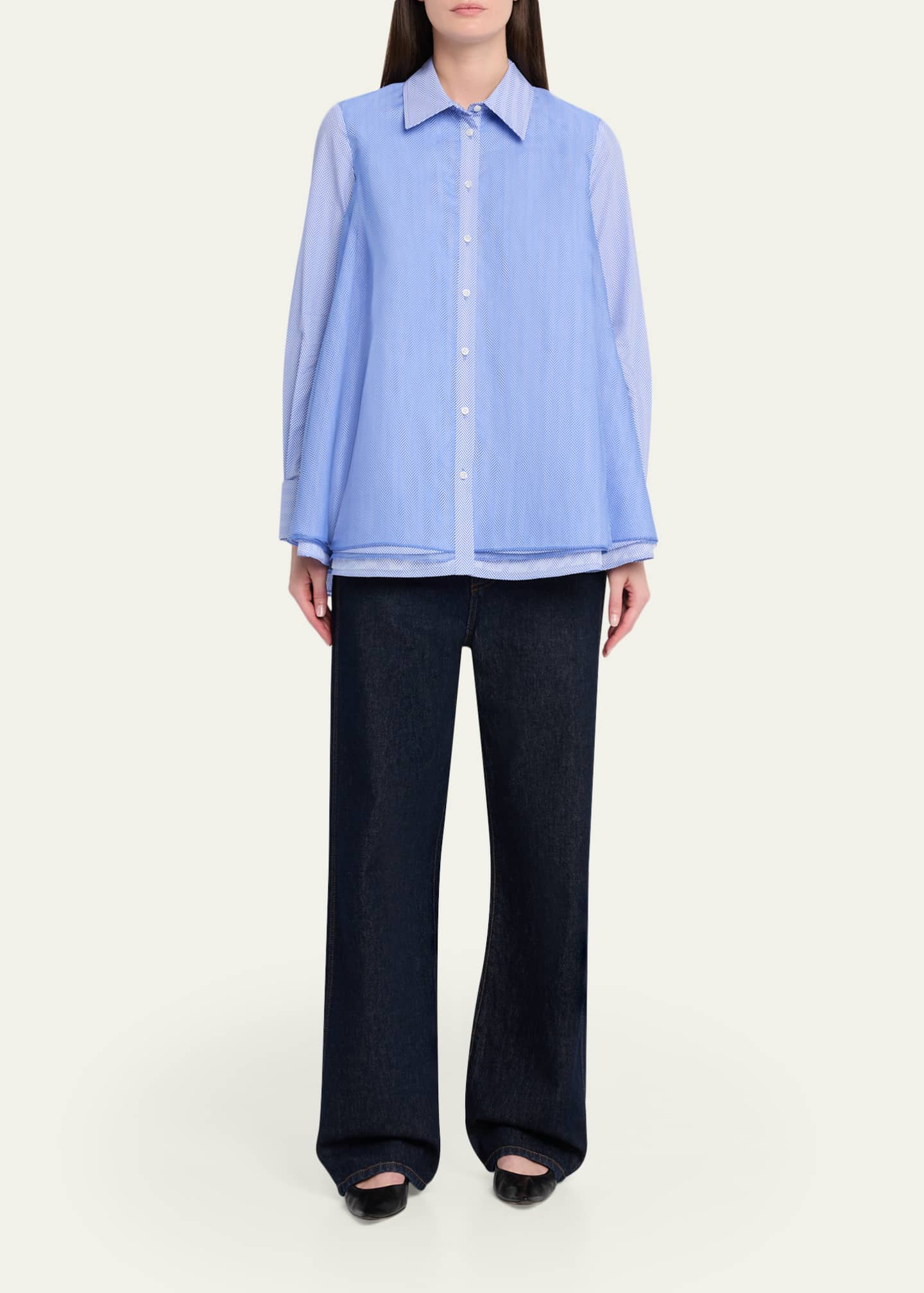 layered dress shirt Layered Polo & Pinstripe Shirt Set