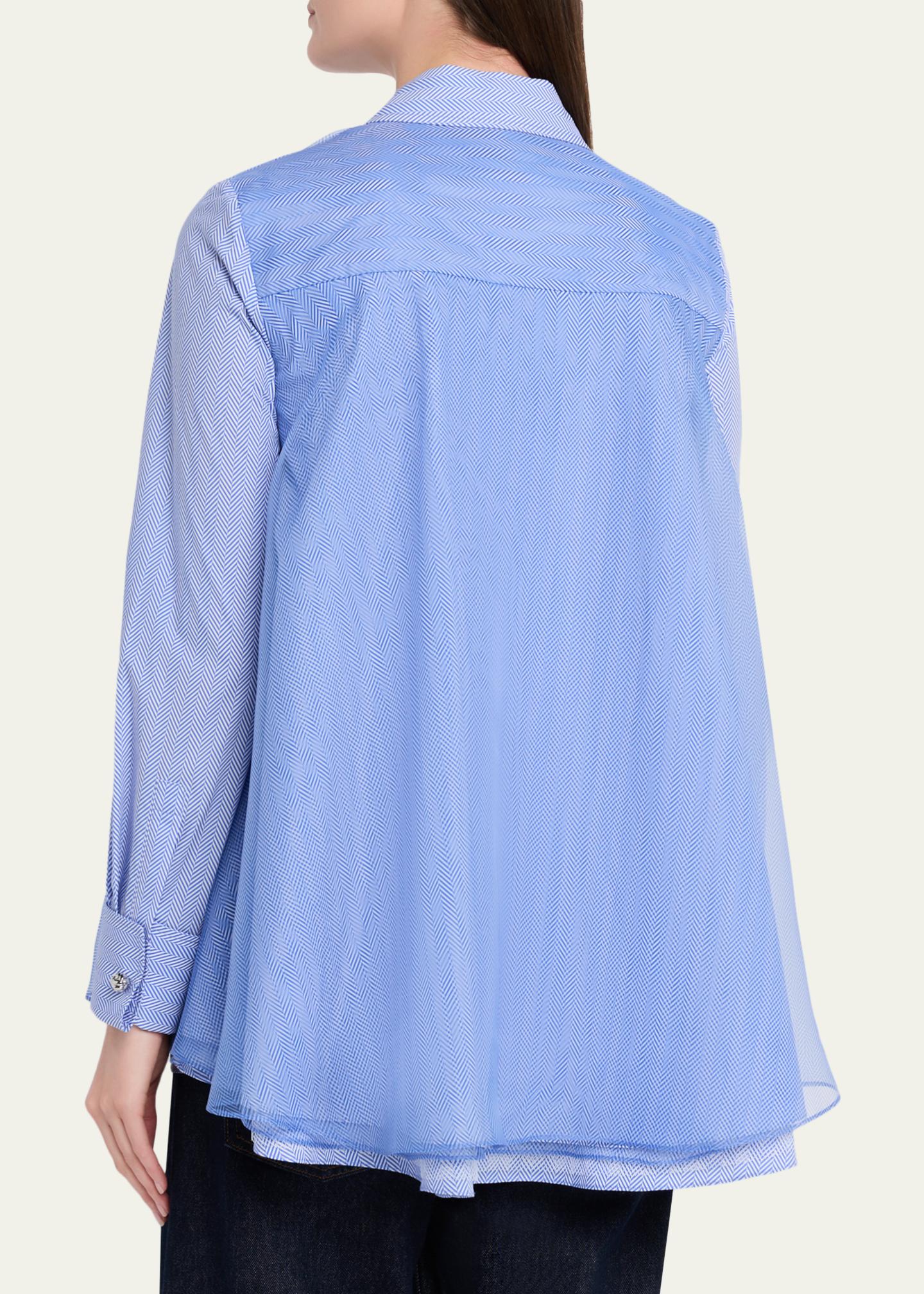 Brandon Maxwell Vaughn Frothy Layered Button-Down Shirt - Bergdorf Goodman