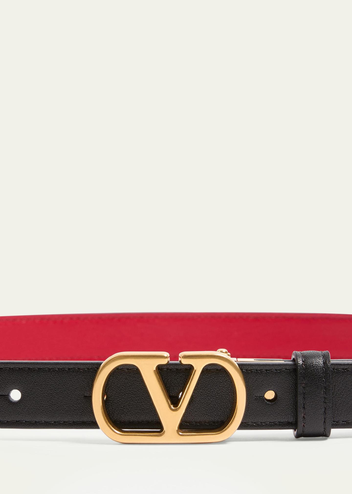 Valentino Garavani Signature V LOGO Belt | Size 90 | Calfskin Leather 30MM Valentino Garavani - VLogo Signature Reversible Leather Belt  main image 4