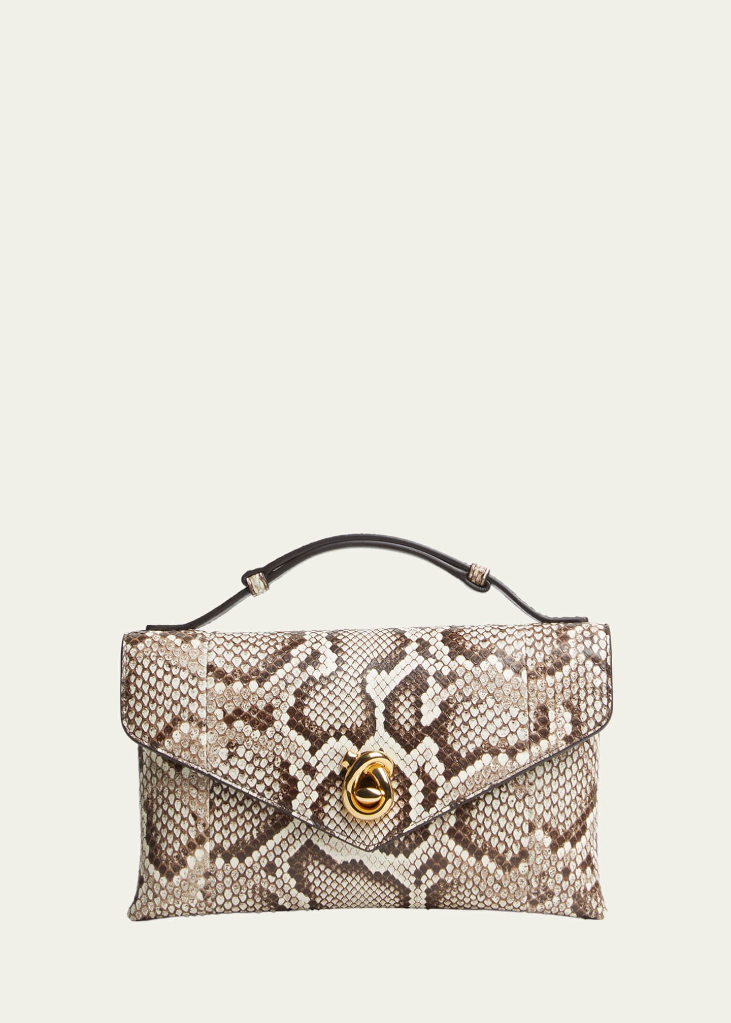 Bottega Veneta Knot Lock Python Top-Handle Bag - Bergdorf Goodman