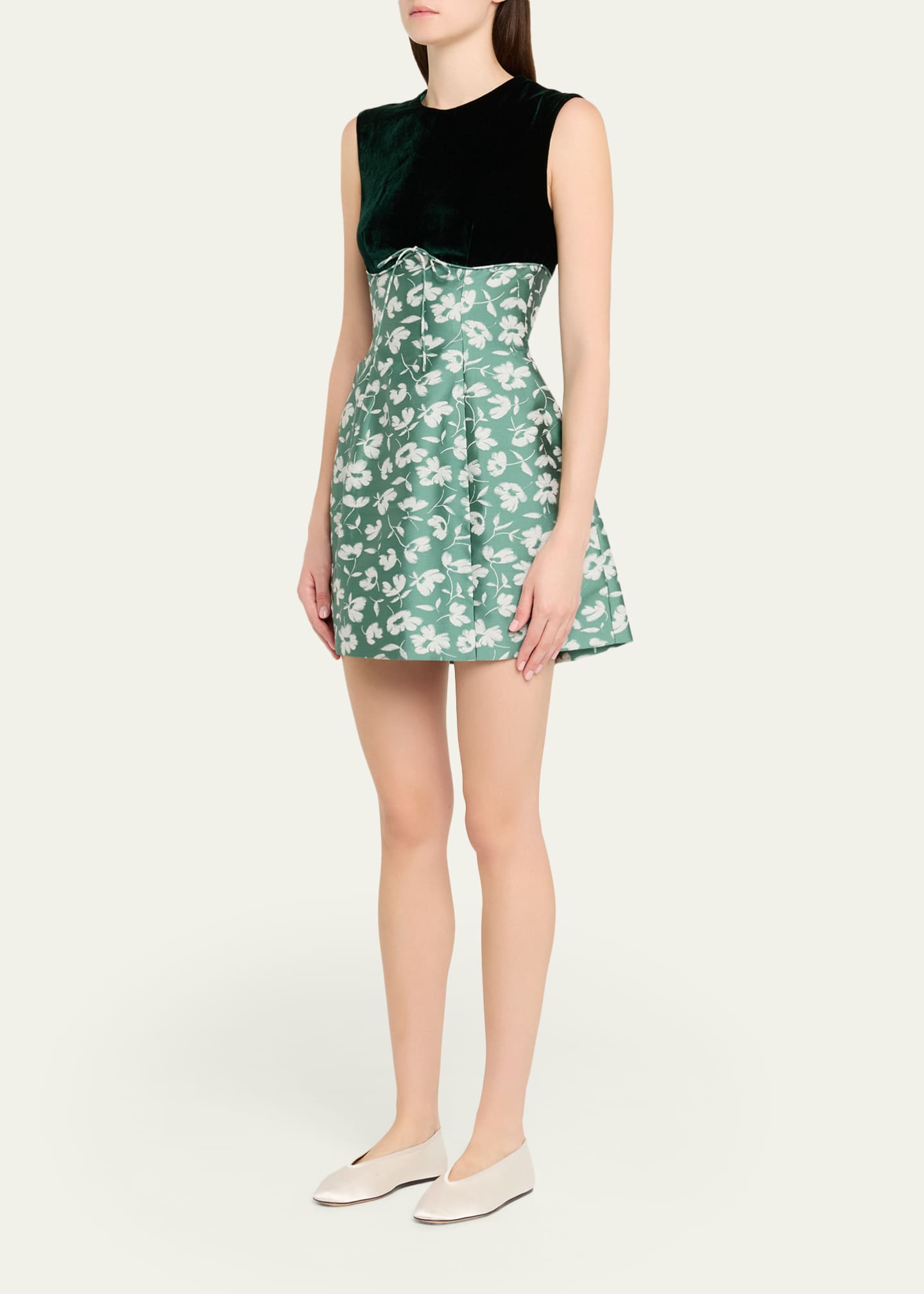 Markarian Jolie Velvet Empire-Waist Floral Brocade Mini Dress - Bergdorf  Goodman