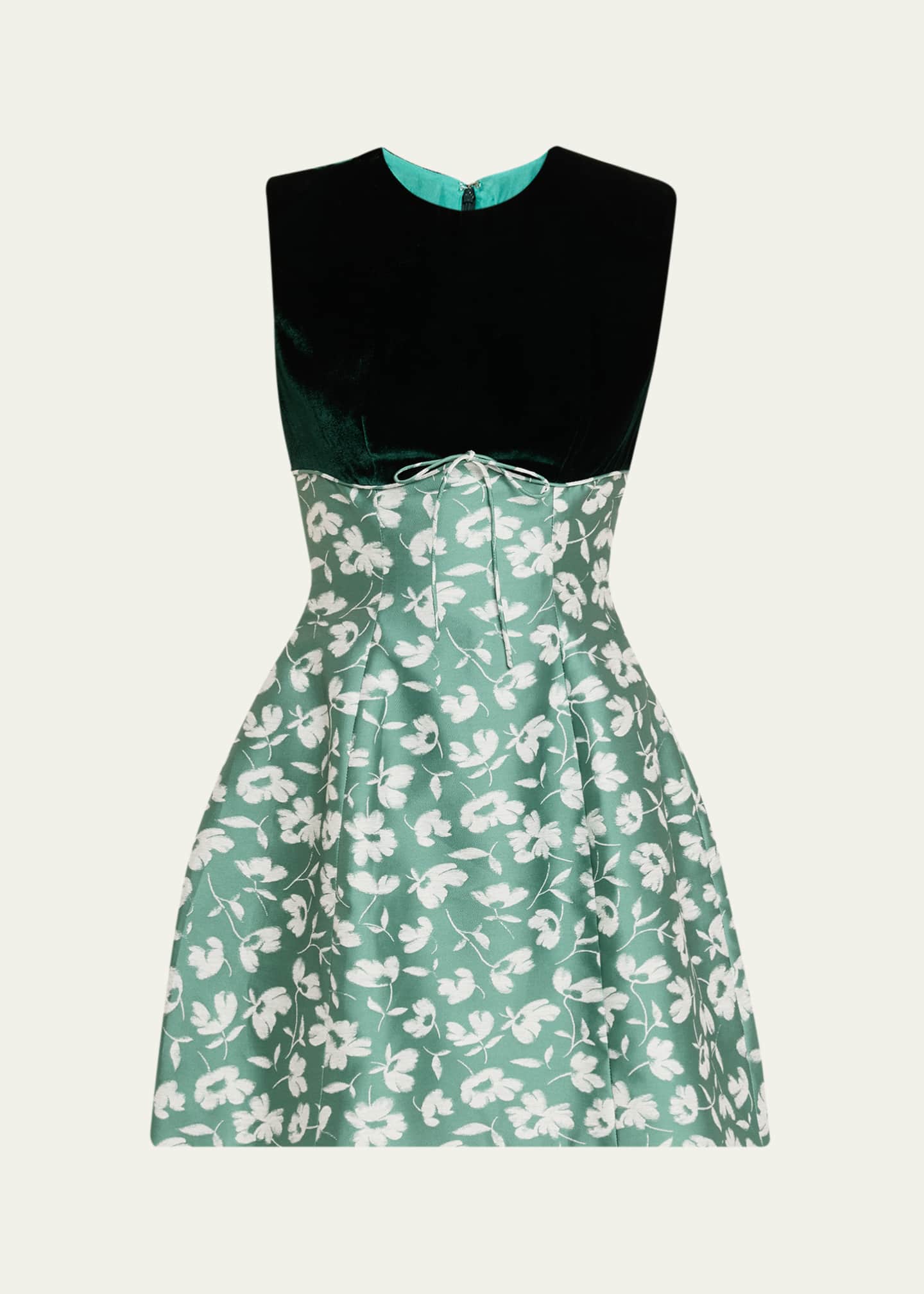 Markarian Jolie Velvet Empire-Waist Floral Brocade Mini Dress - Bergdorf  Goodman