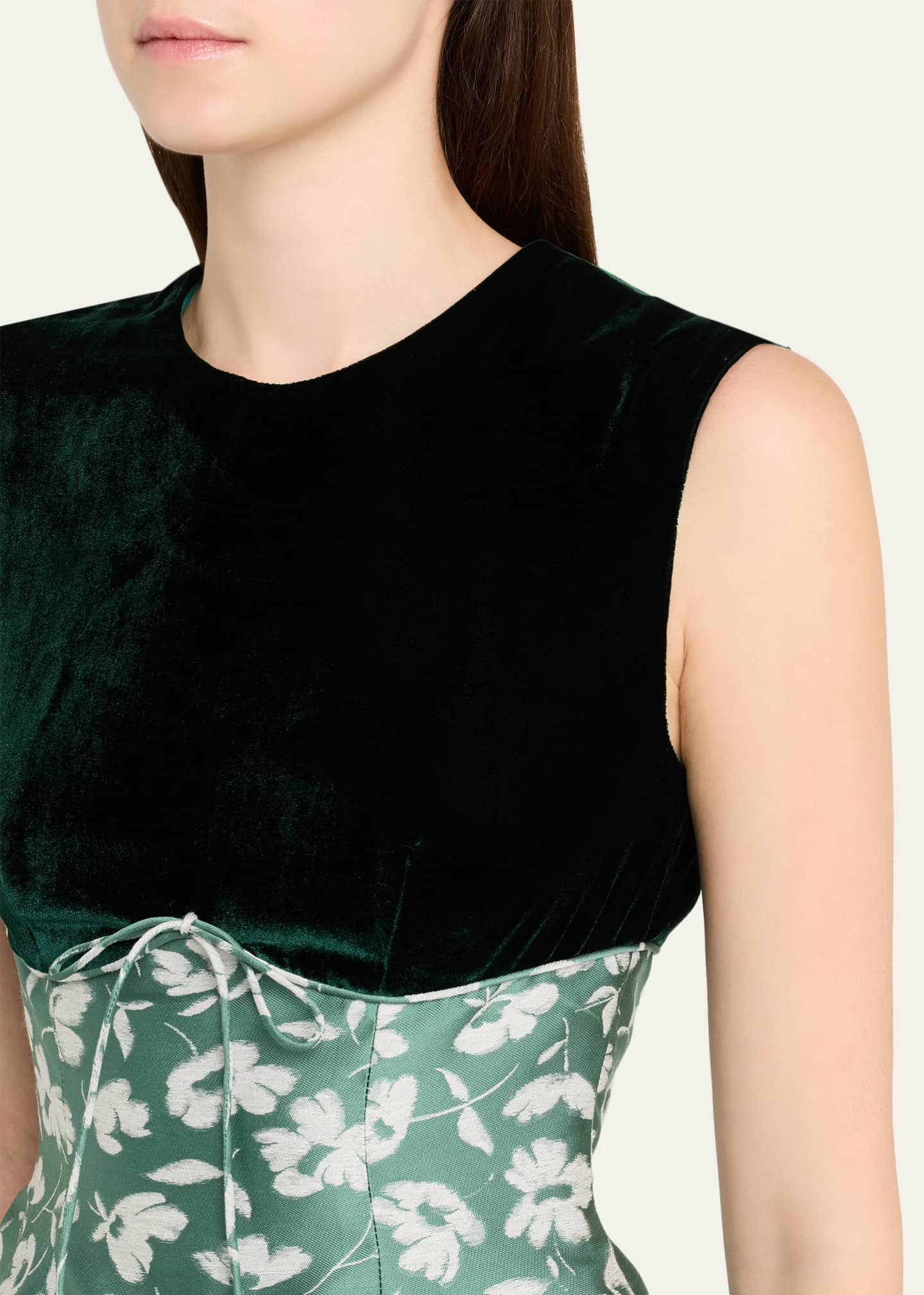 Markarian Jolie Velvet Empire-Waist Floral Brocade Mini Dress - Bergdorf  Goodman