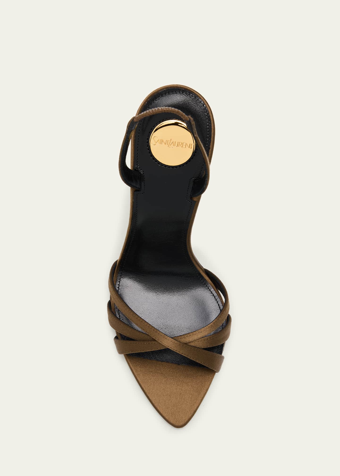 Saint Laurent 110mm Kate Satin Sandals - Bergdorf Goodman