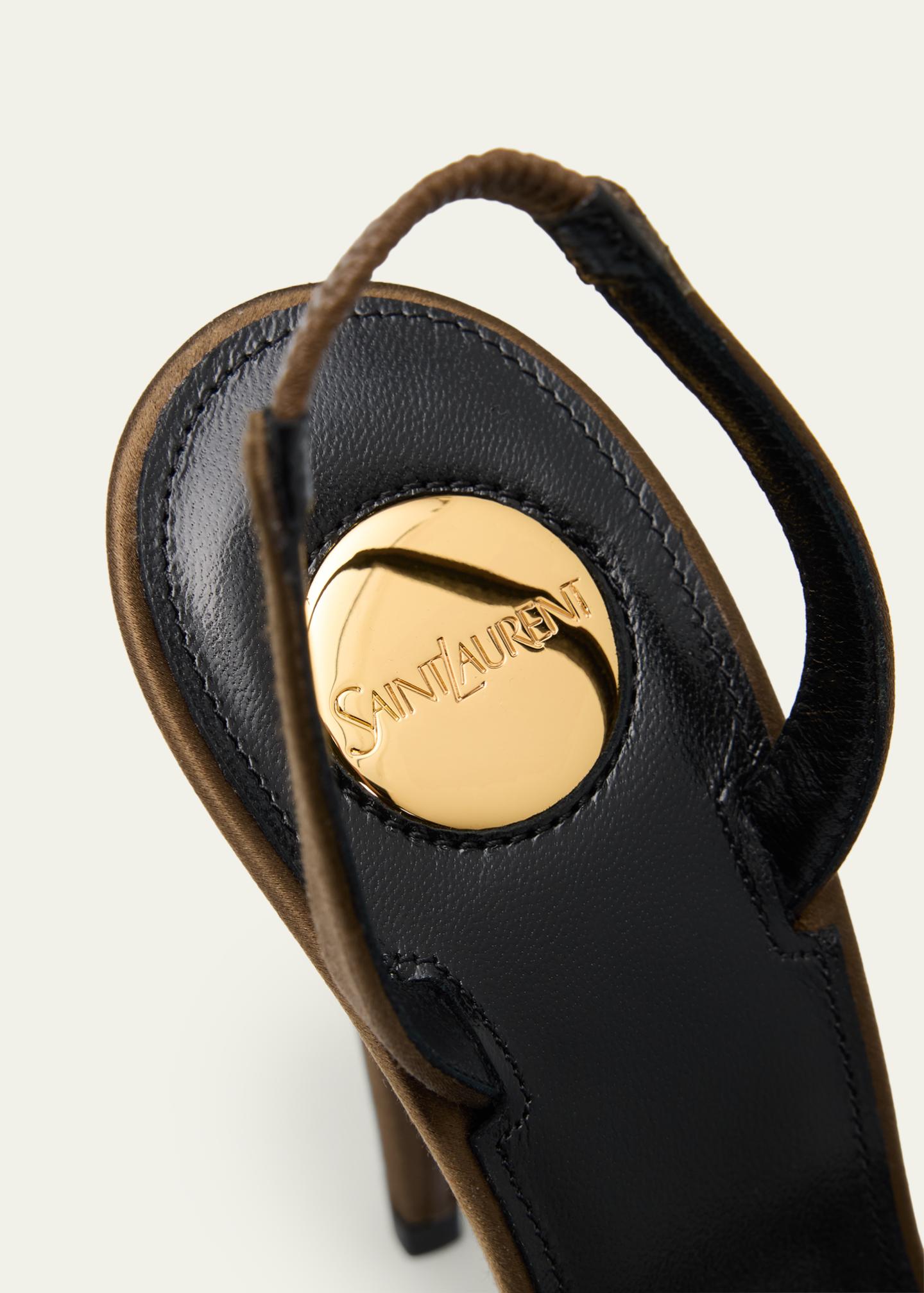 Saint Laurent 110mm Kate Satin Sandals - Bergdorf Goodman