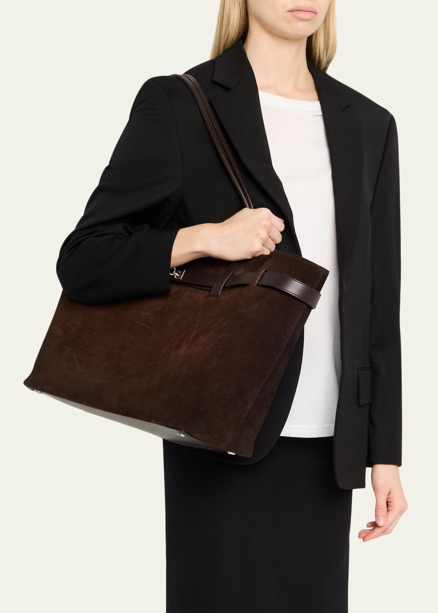 Balenciaga Bel Air Large Waxed Suede Tote Bag - Bergdorf Goodman