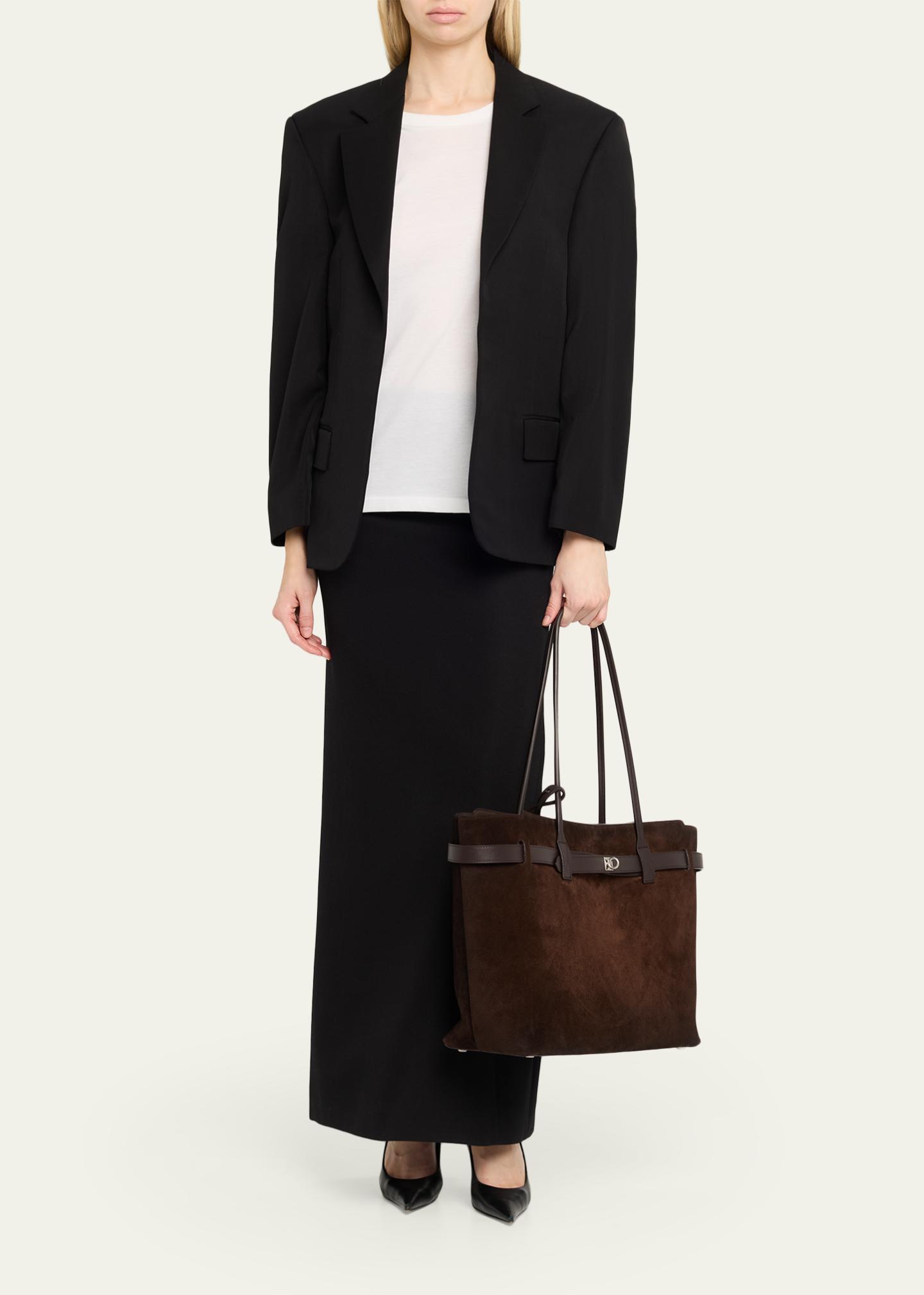 Balenciaga Bel Air Large Waxed Suede Tote Bag - Bergdorf Goodman