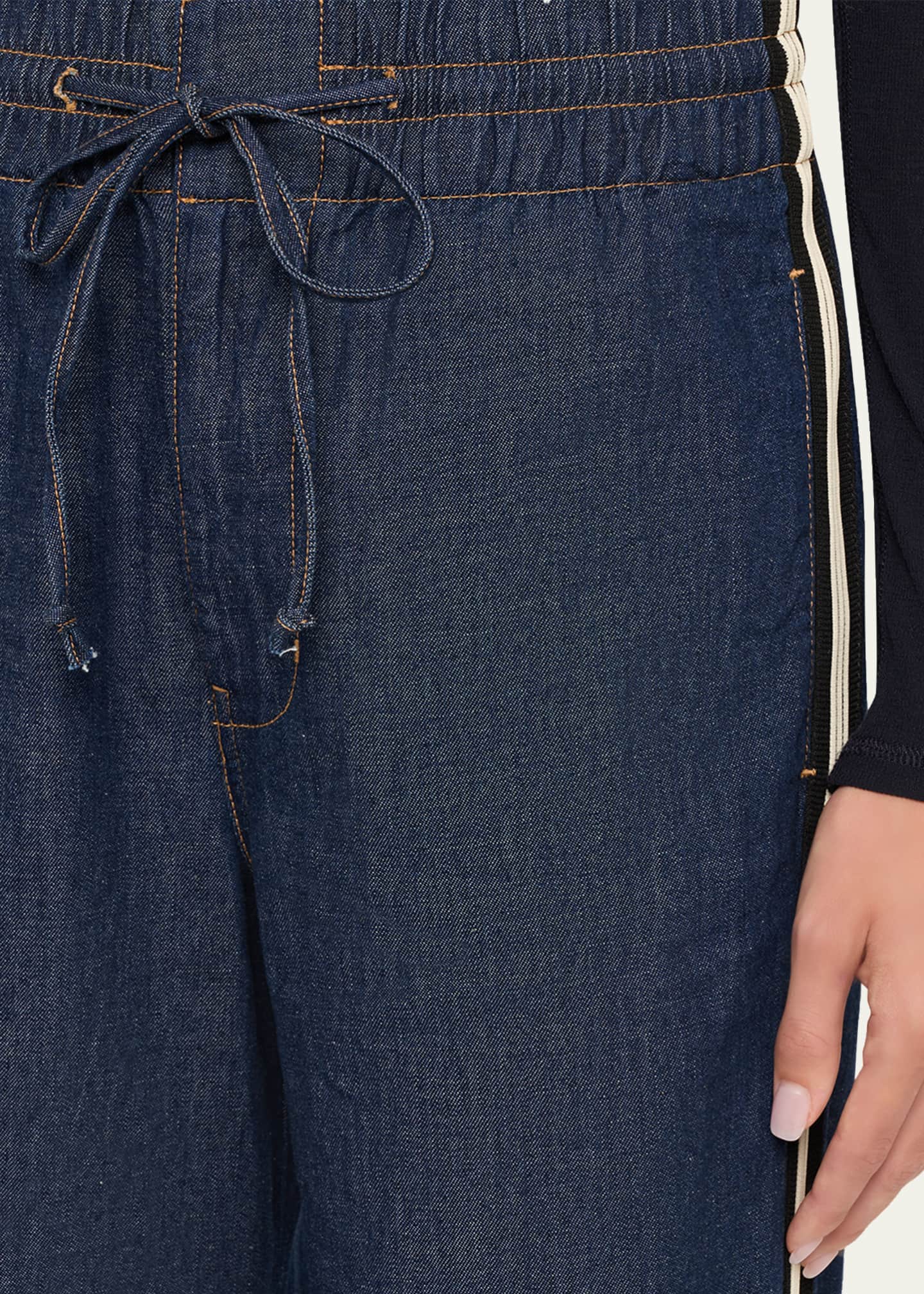Veronica Beard Taylor Wide-Leg Track Jeans - Bergdorf Goodman