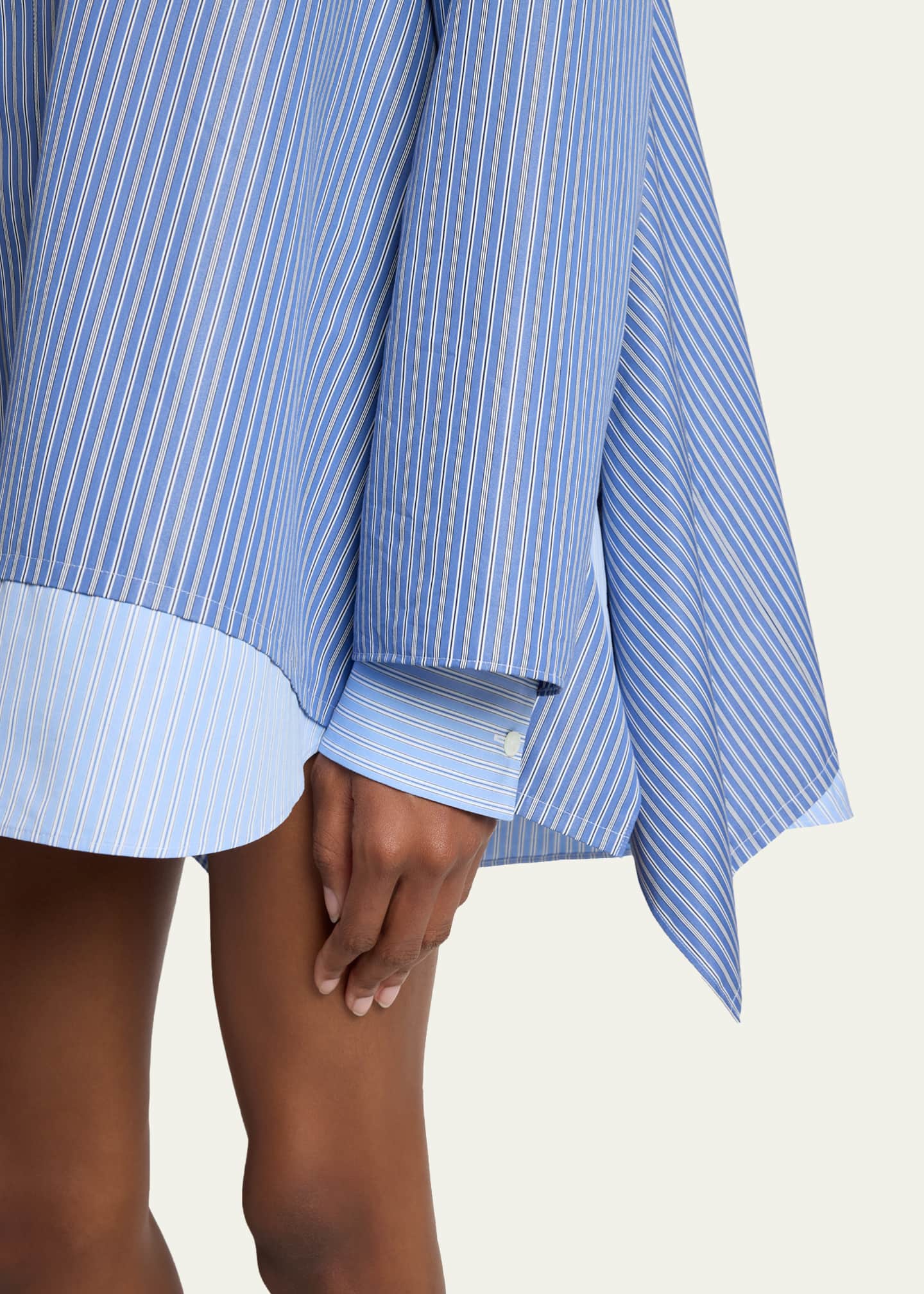 SACAI Striped Poplin Oversized Button-Down Shirt - Bergdorf Goodman