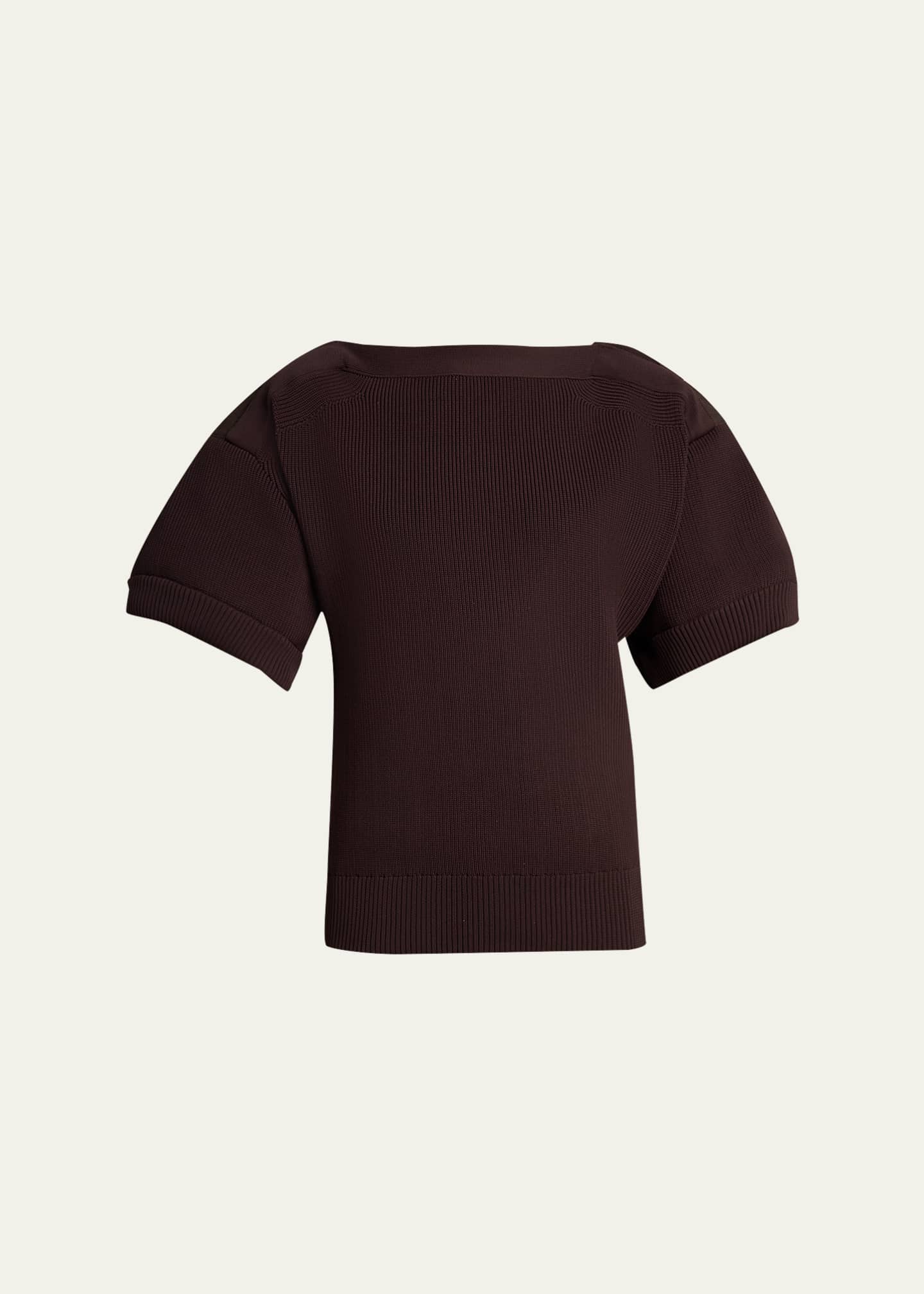 SACAI Mixed-Media Puff-Sleeve Off-The-Shoulder Sweater - Bergdorf