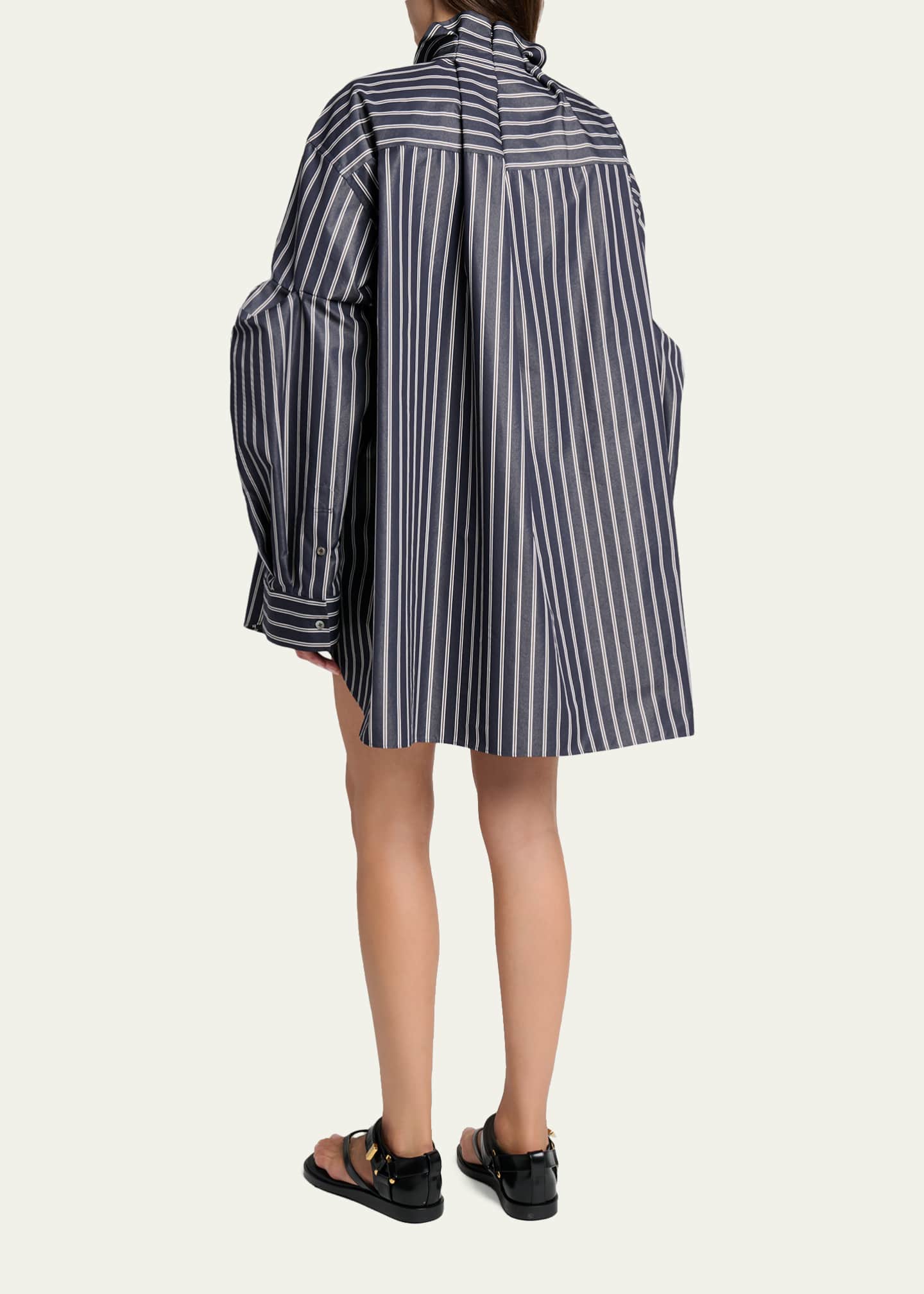 SACAI Striped Poplin Oversized Button-Down Shirt - Bergdorf Goodman