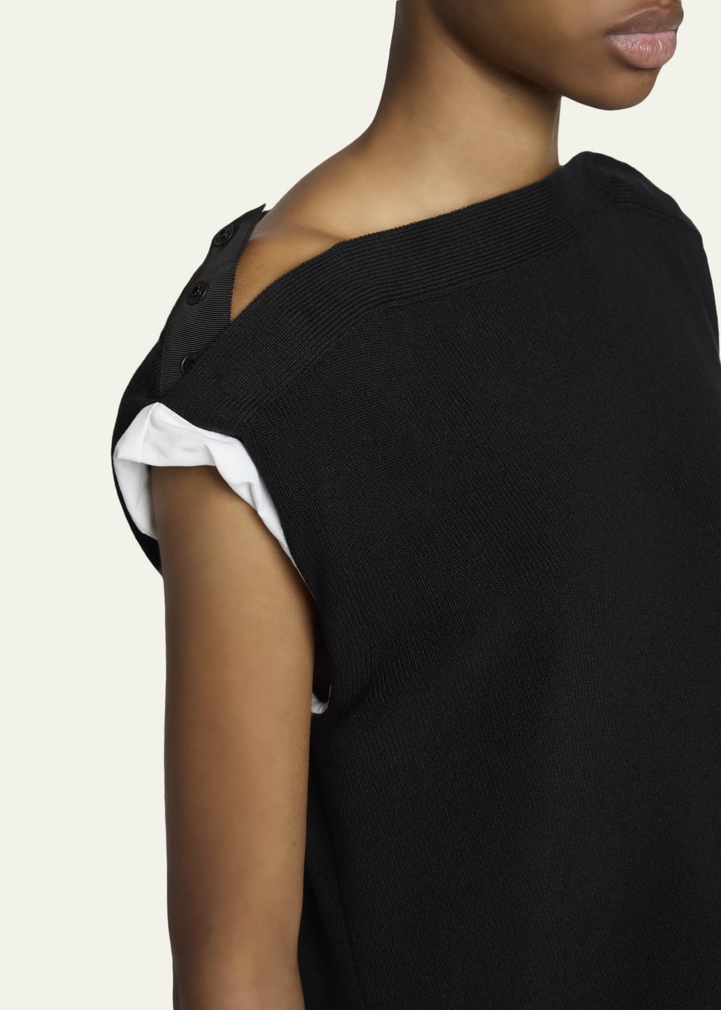 sacai mini dress Denim x Knit Mini Dress