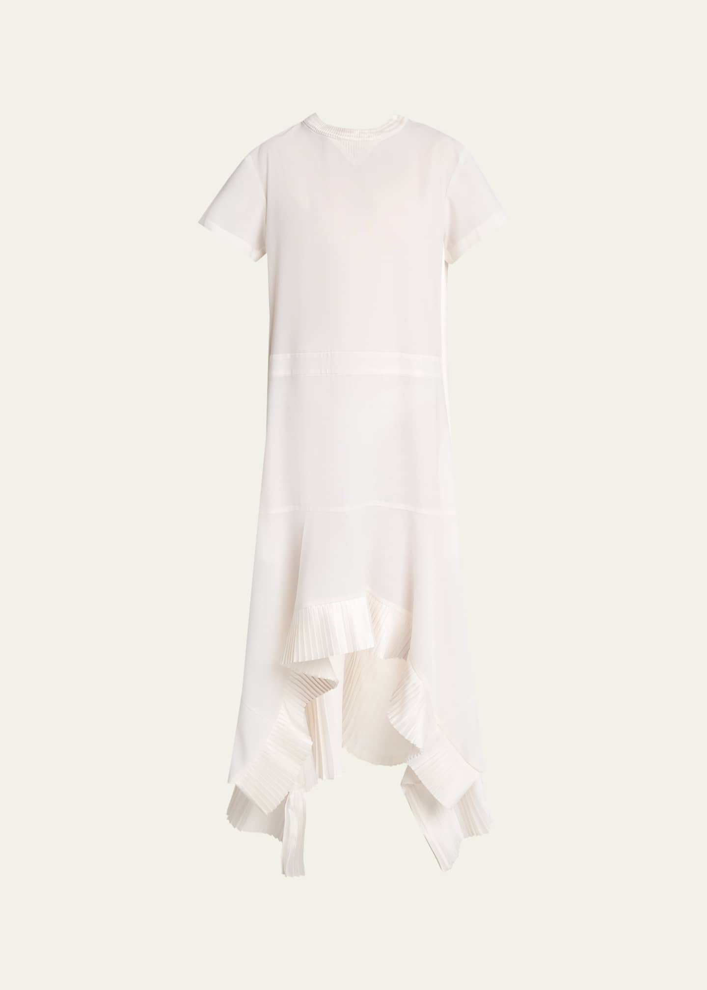 SACAI Short-Sleeve Pleated Handkerchief Midi Dress - Bergdorf Goodman