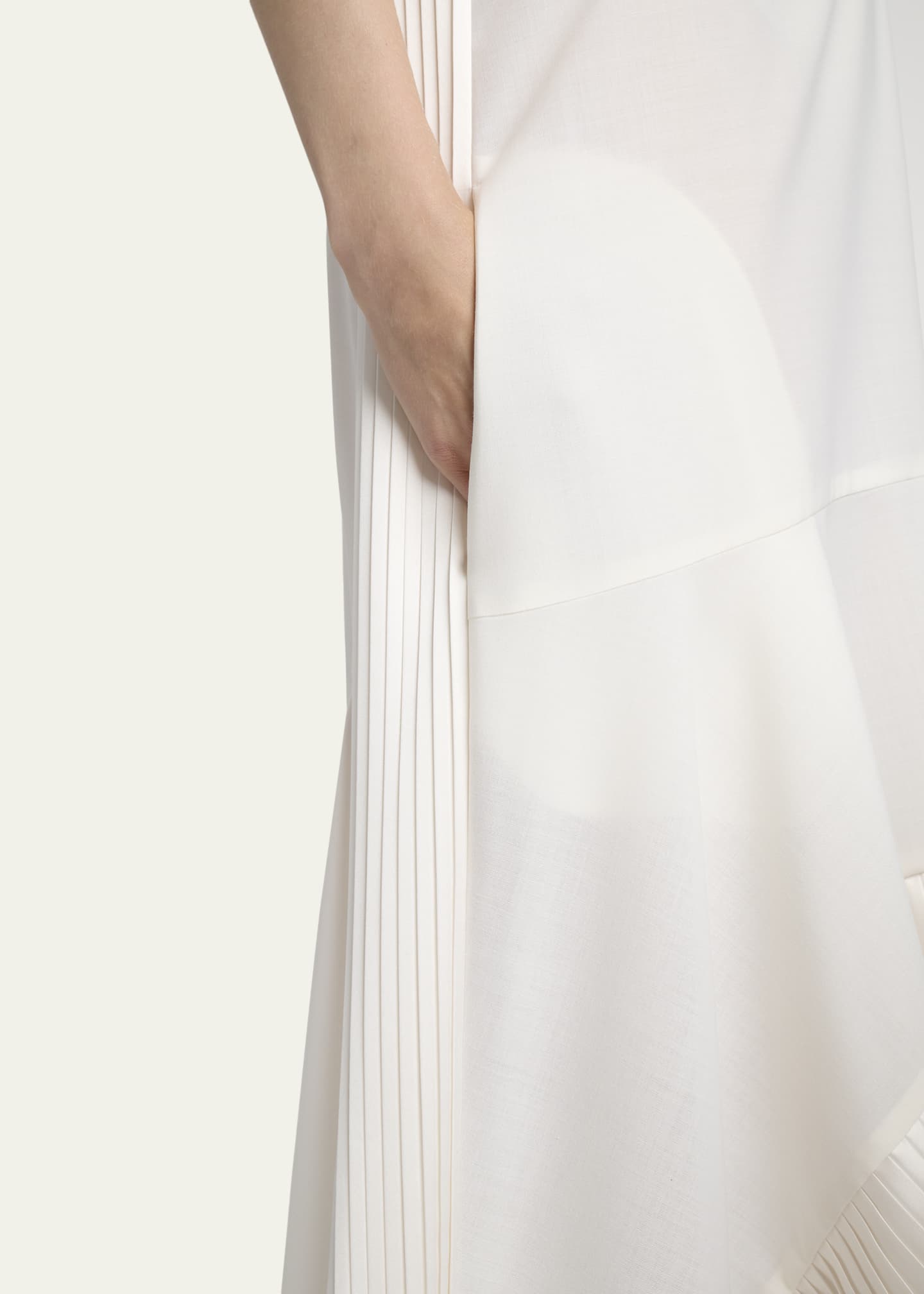 SACAI Short-Sleeve Pleated Handkerchief Midi Dress - Bergdorf Goodman