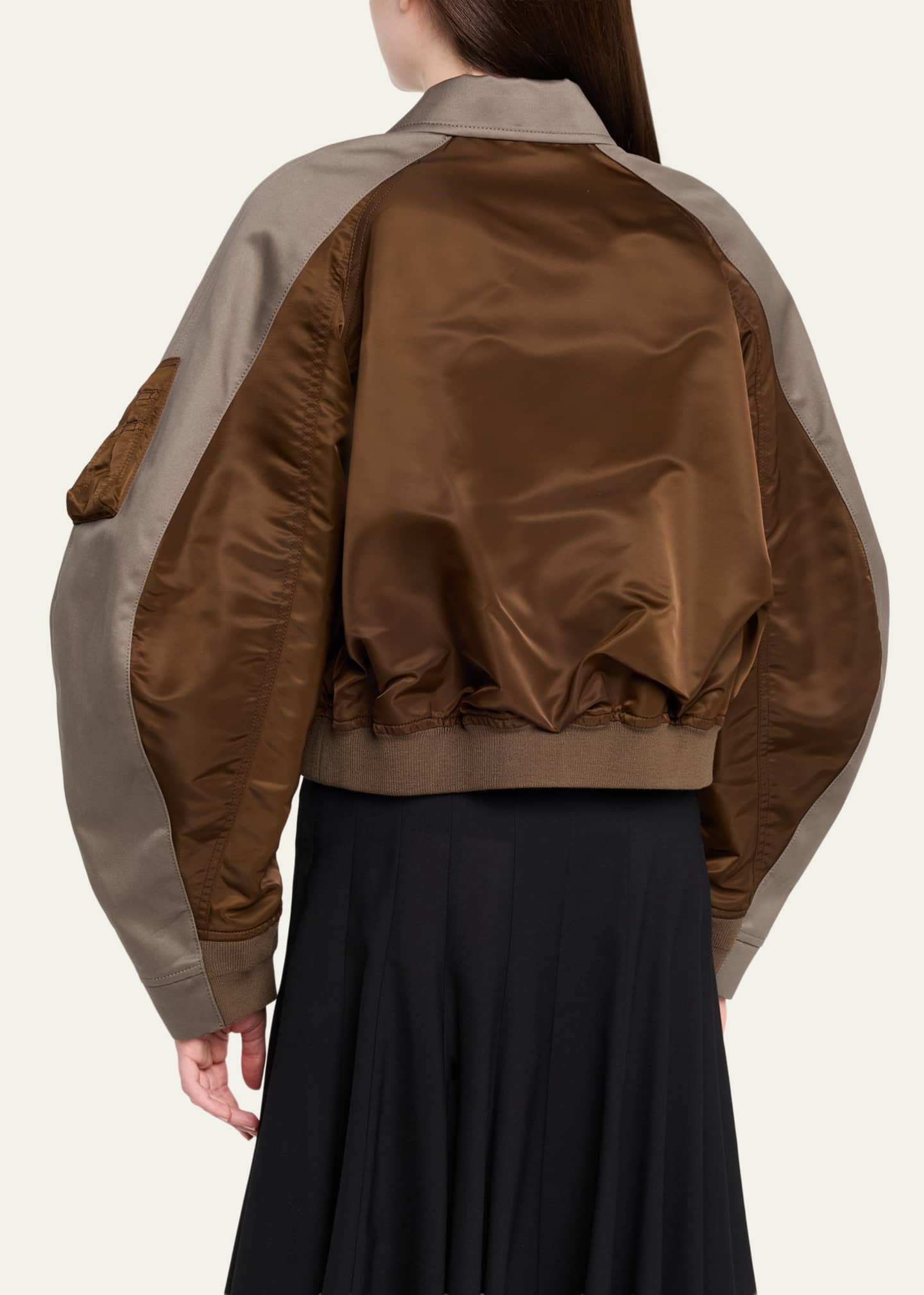 SACAI Mixed-Media Cotton Chino And Nylon Bomber Jacket - Bergdorf