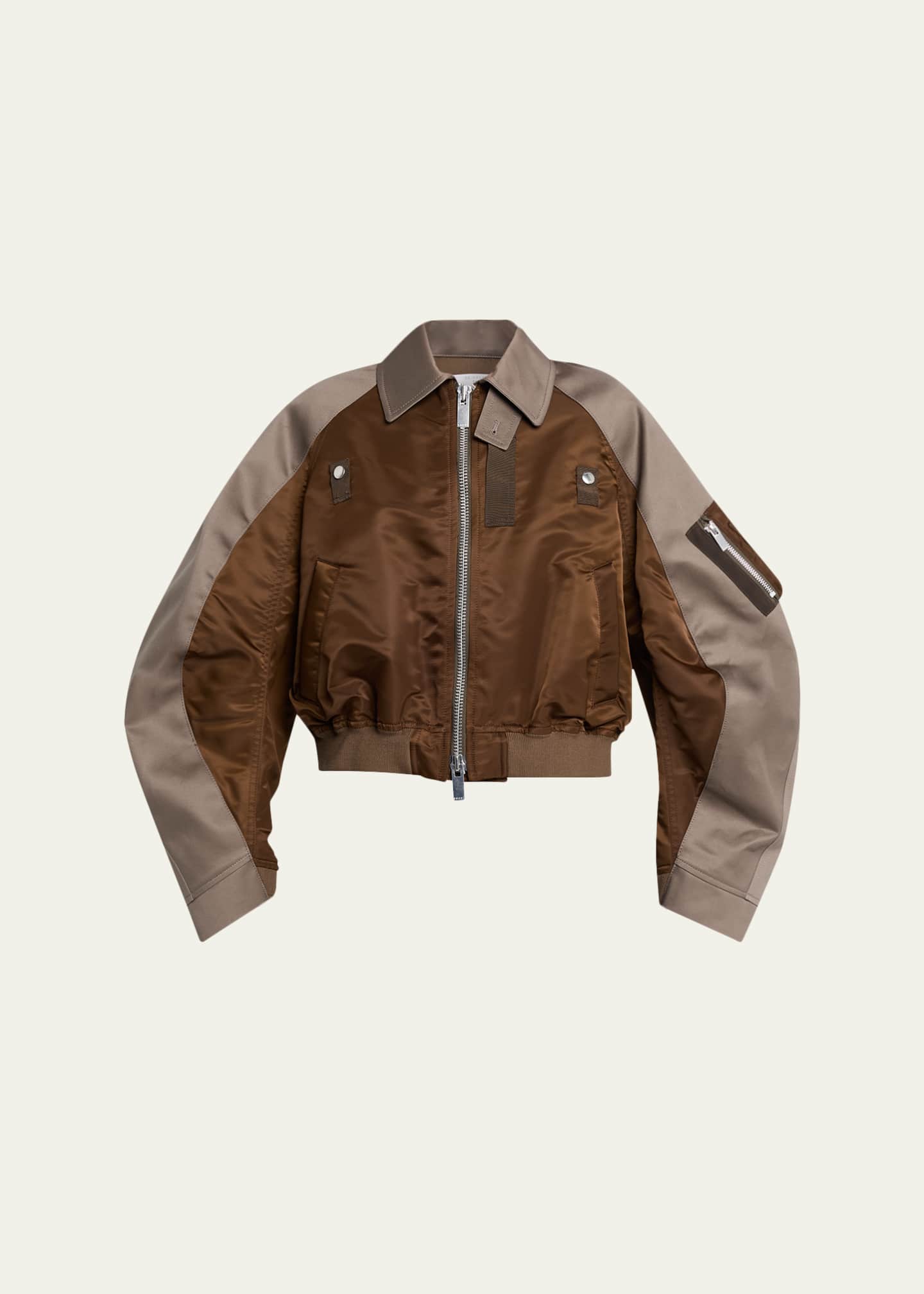 SACAI Mixed-Media Cotton Chino And Nylon Bomber Jacket - Bergdorf