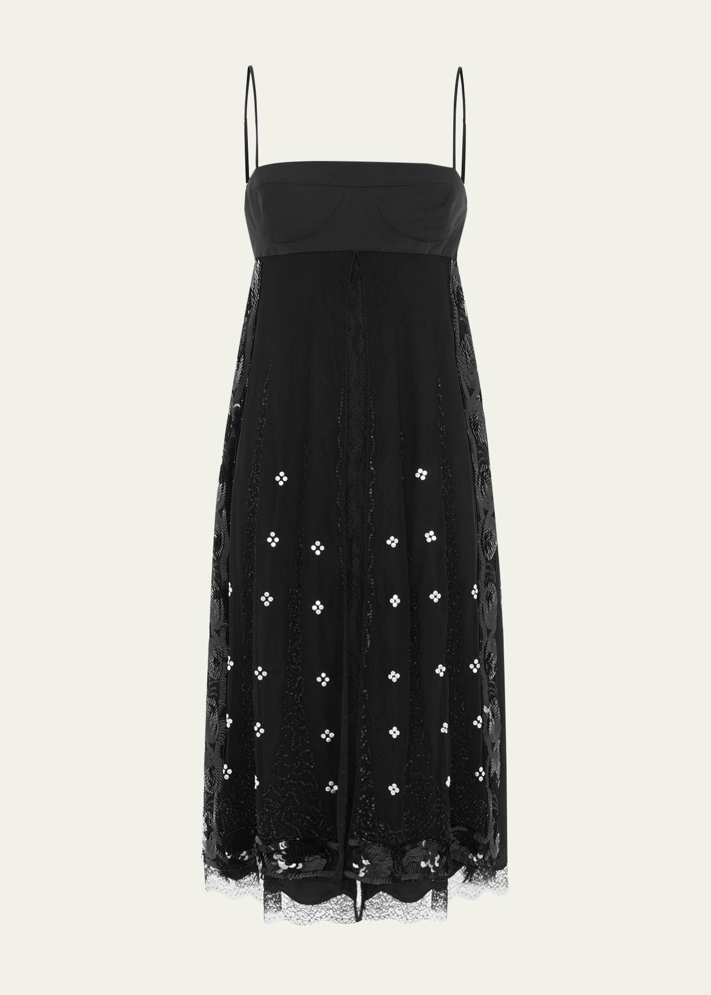 16arlington black dress Dorit Lace-Trim Silk Midi BUNDLE-50FOR2136