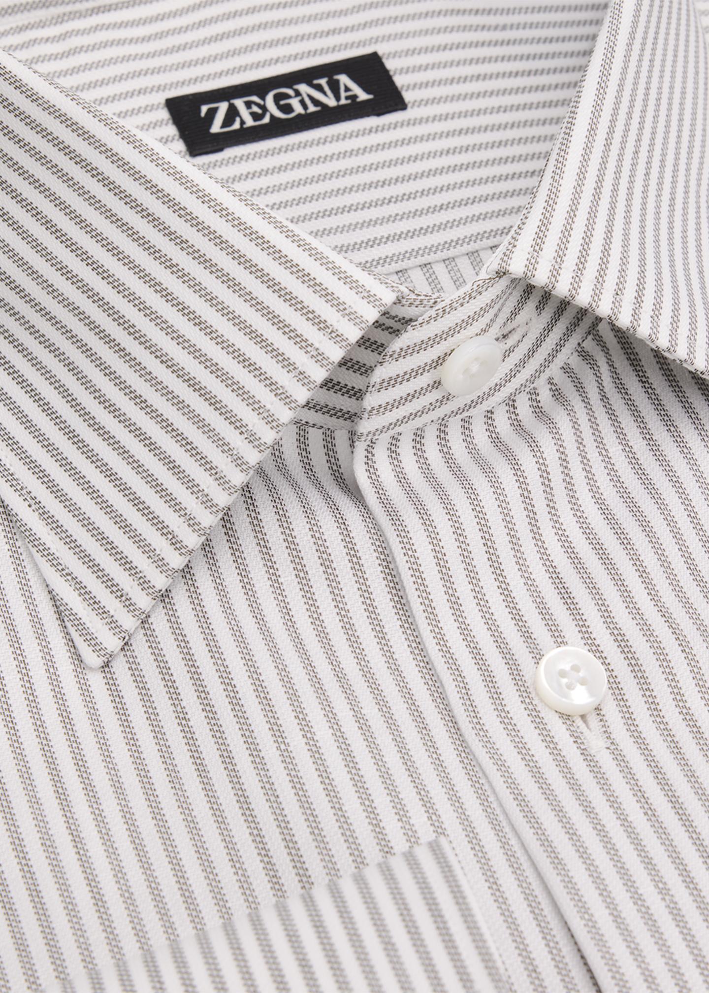 ZEGNA Men's Micro-Stripe Cotton and Linen Dress Shirt - Bergdorf