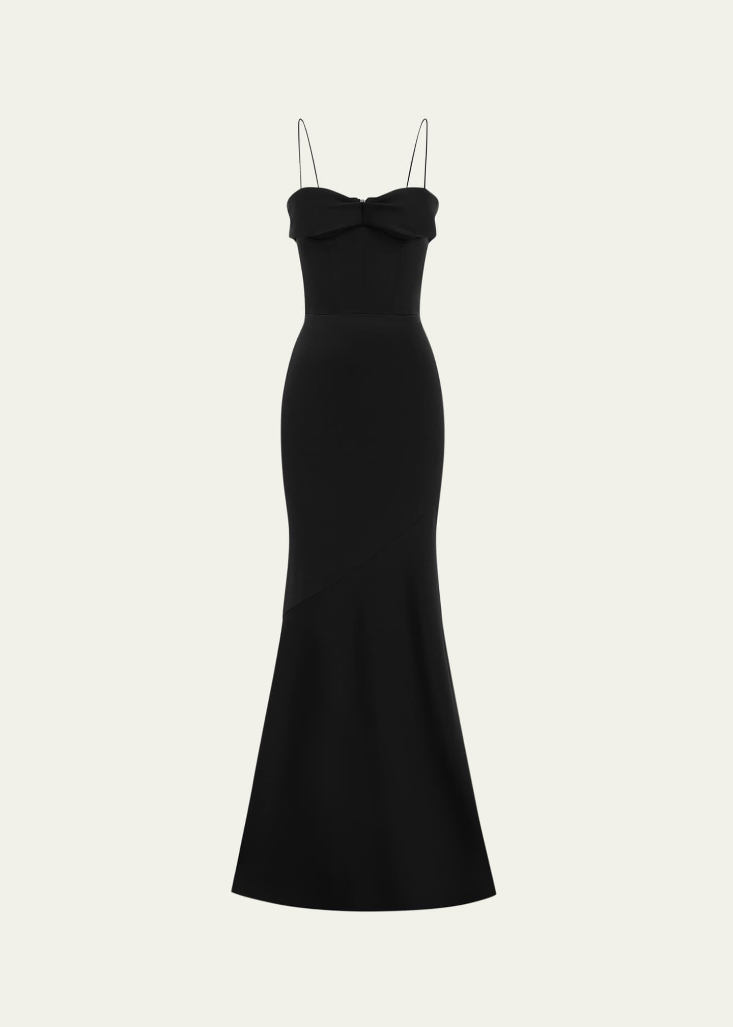 Alex Perry Cupped Draped Satin Gown - Bergdorf Goodman