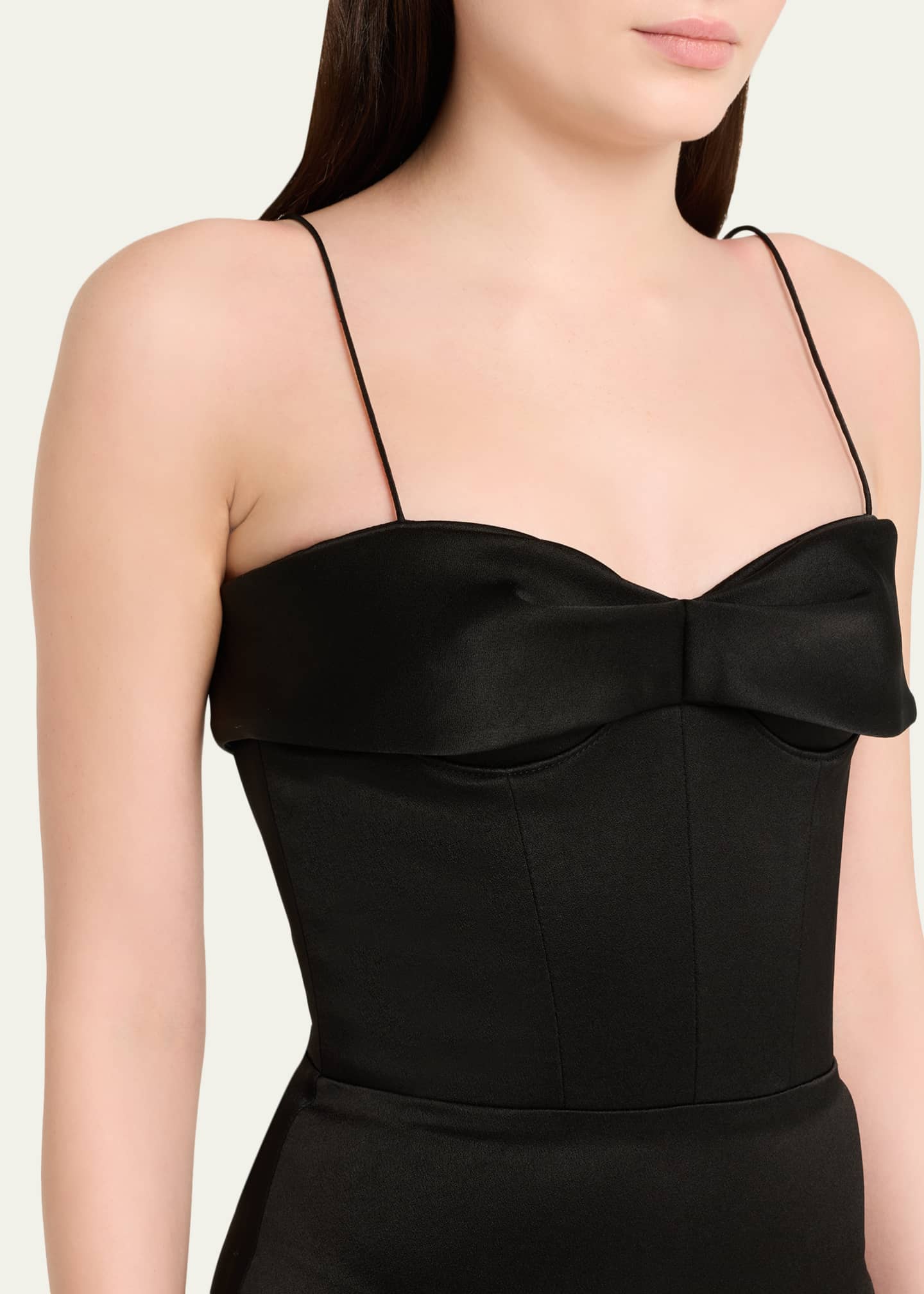 satin cut out detail cupped bodycon dress Cupped Mini Bodycon Dress In Brown Satin | EGO US
