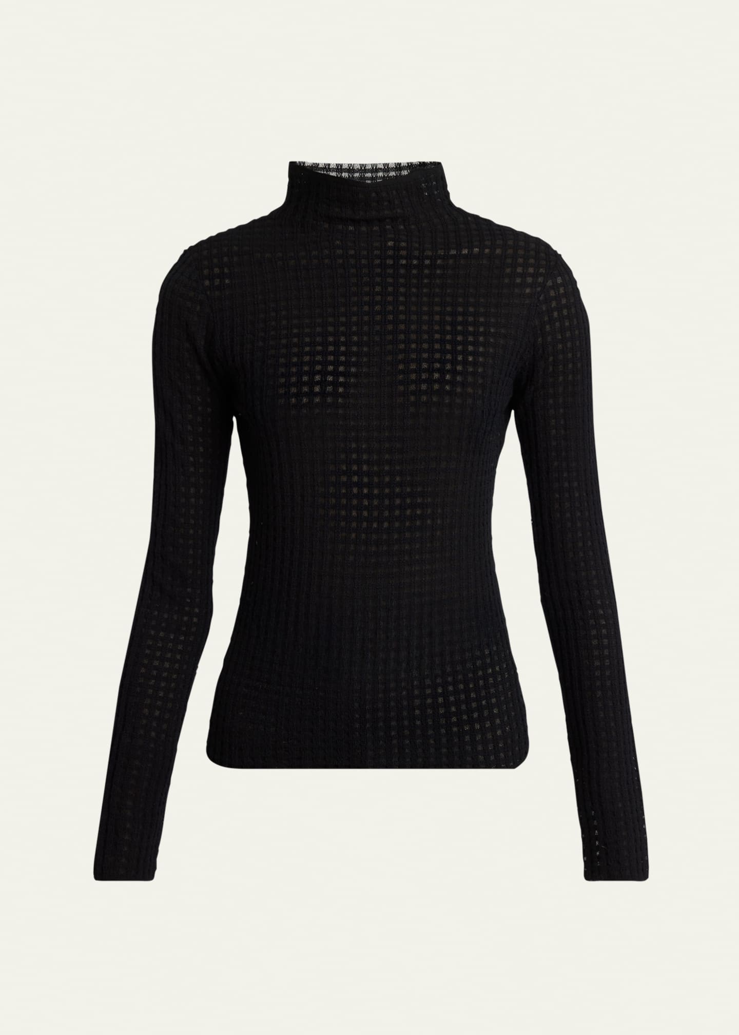 Proenza Schouler White Label Zella Check Merino Mock-Neck Top
