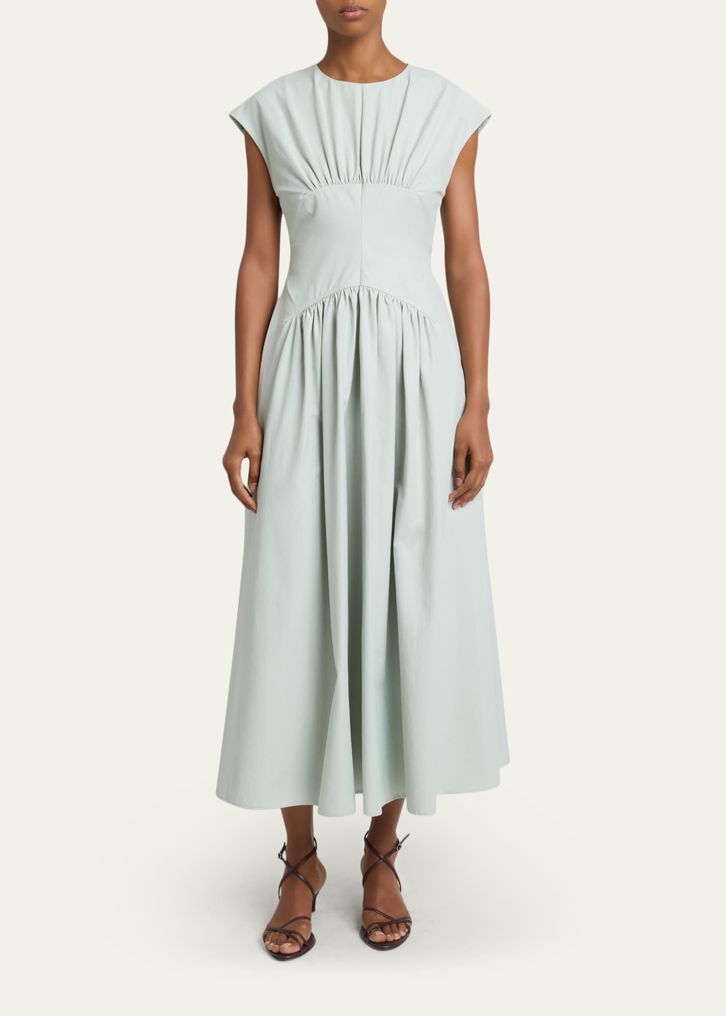 Nyssa Dress in Tech Cotton Jade | Proenza Schouler White Label Official Site