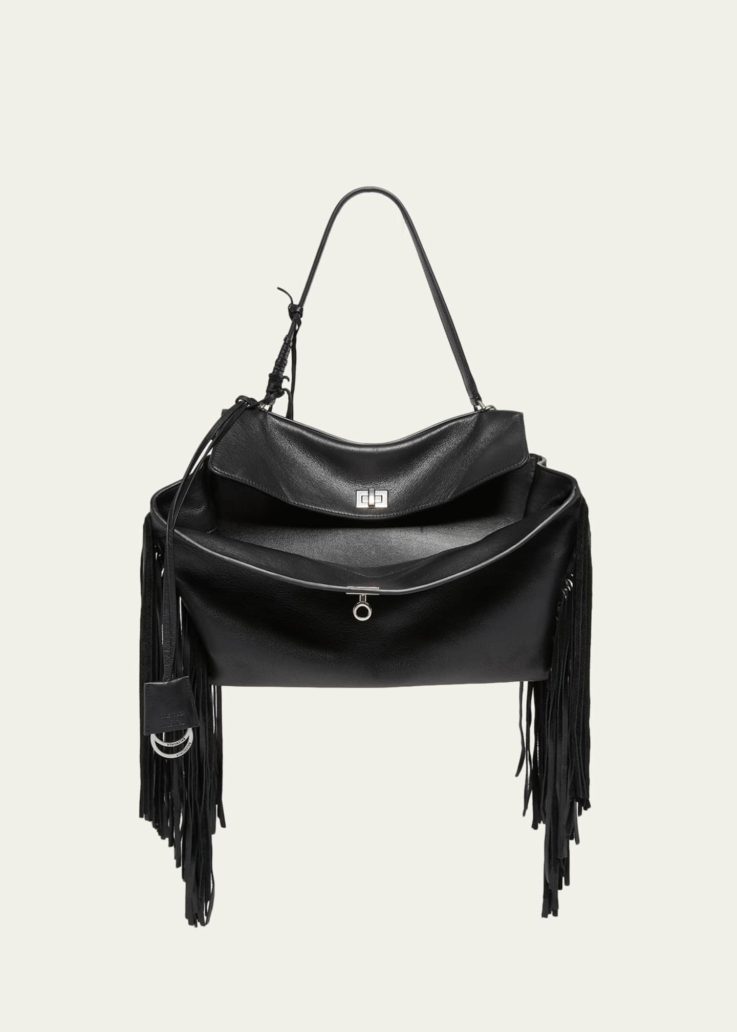 Balenciaga Rodeo Medium Leather Fringed Top-Handle Bag - Bergdorf