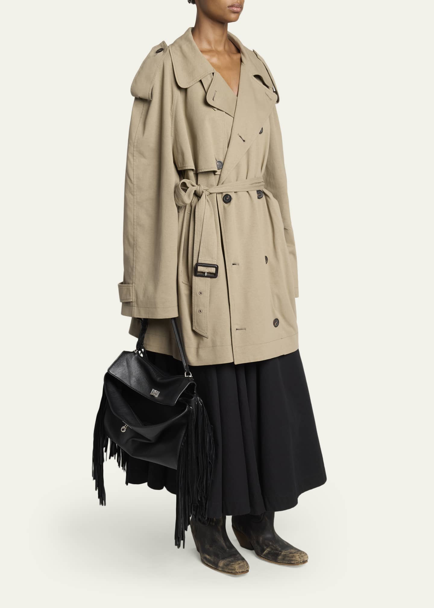 Balenciaga Rodeo Medium Leather Fringed Top-Handle Bag - Bergdorf