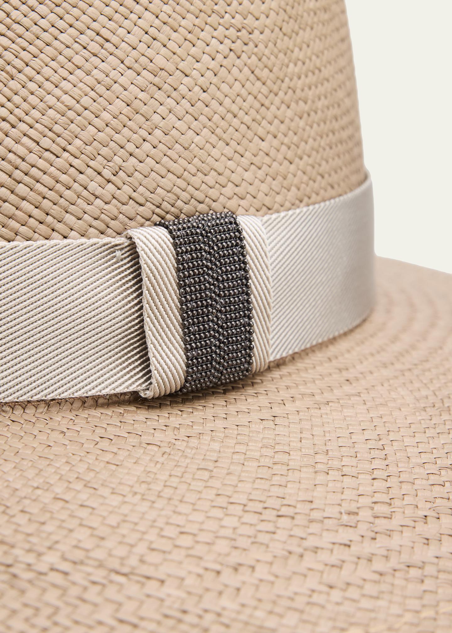 Brunello Cucinelli Straw Fedora with Monili Band - Bergdorf  display picture 2