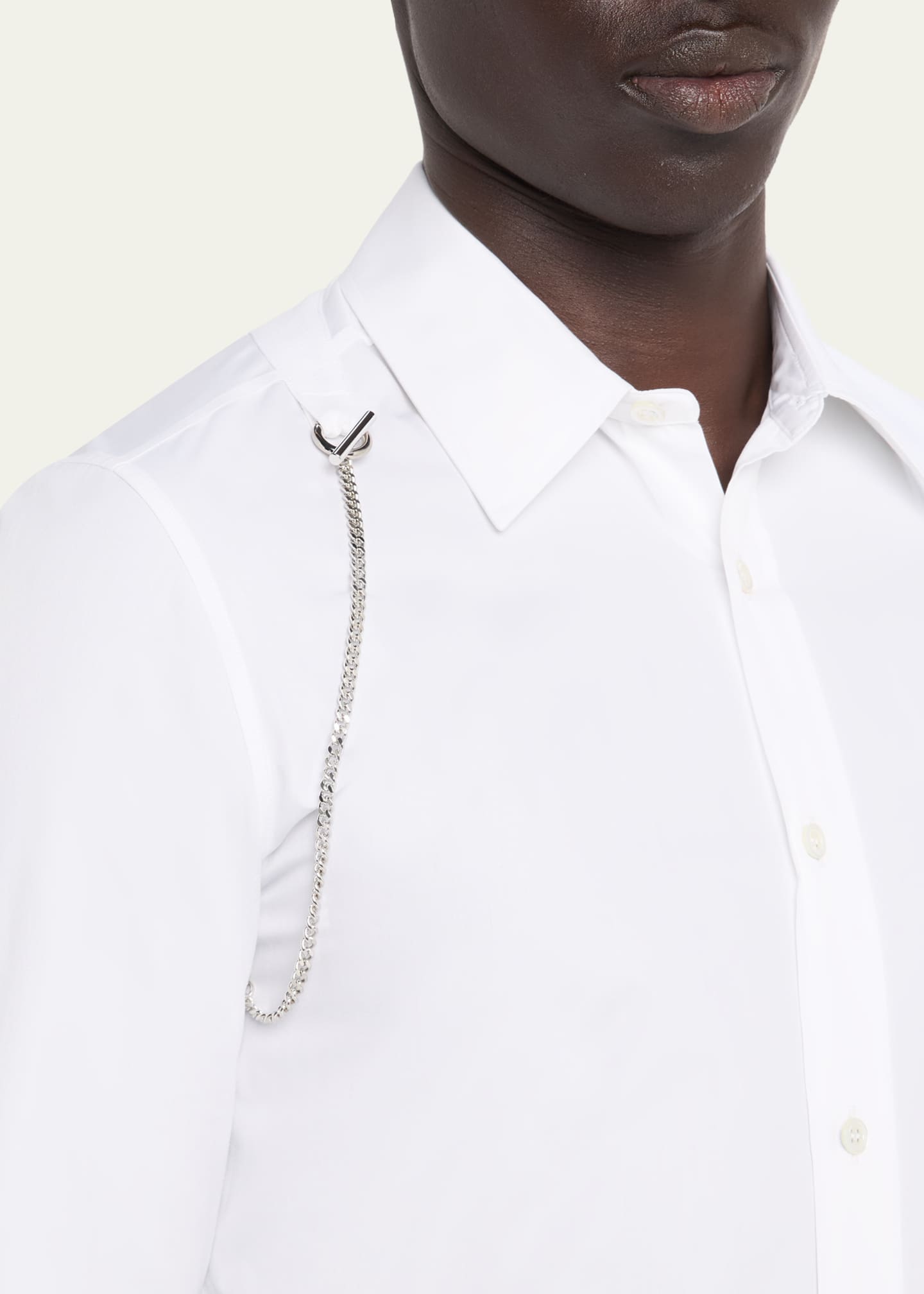 chain dress shirt Drapey Button-up Shirt In Chain-print Viscose Twill For Women