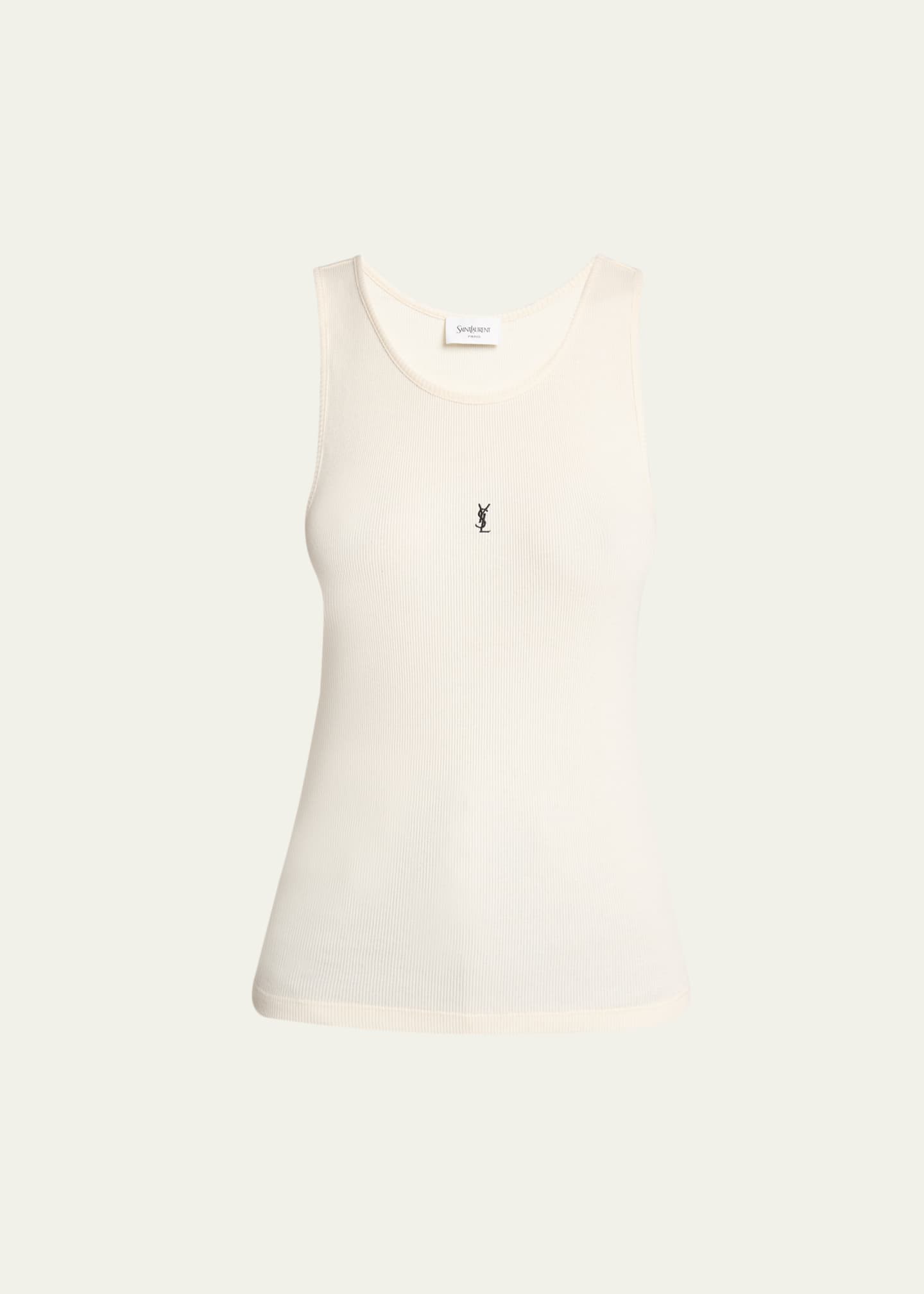 Saint Laurent YSL Embroidered Tank Top - Bergdorf Goodman