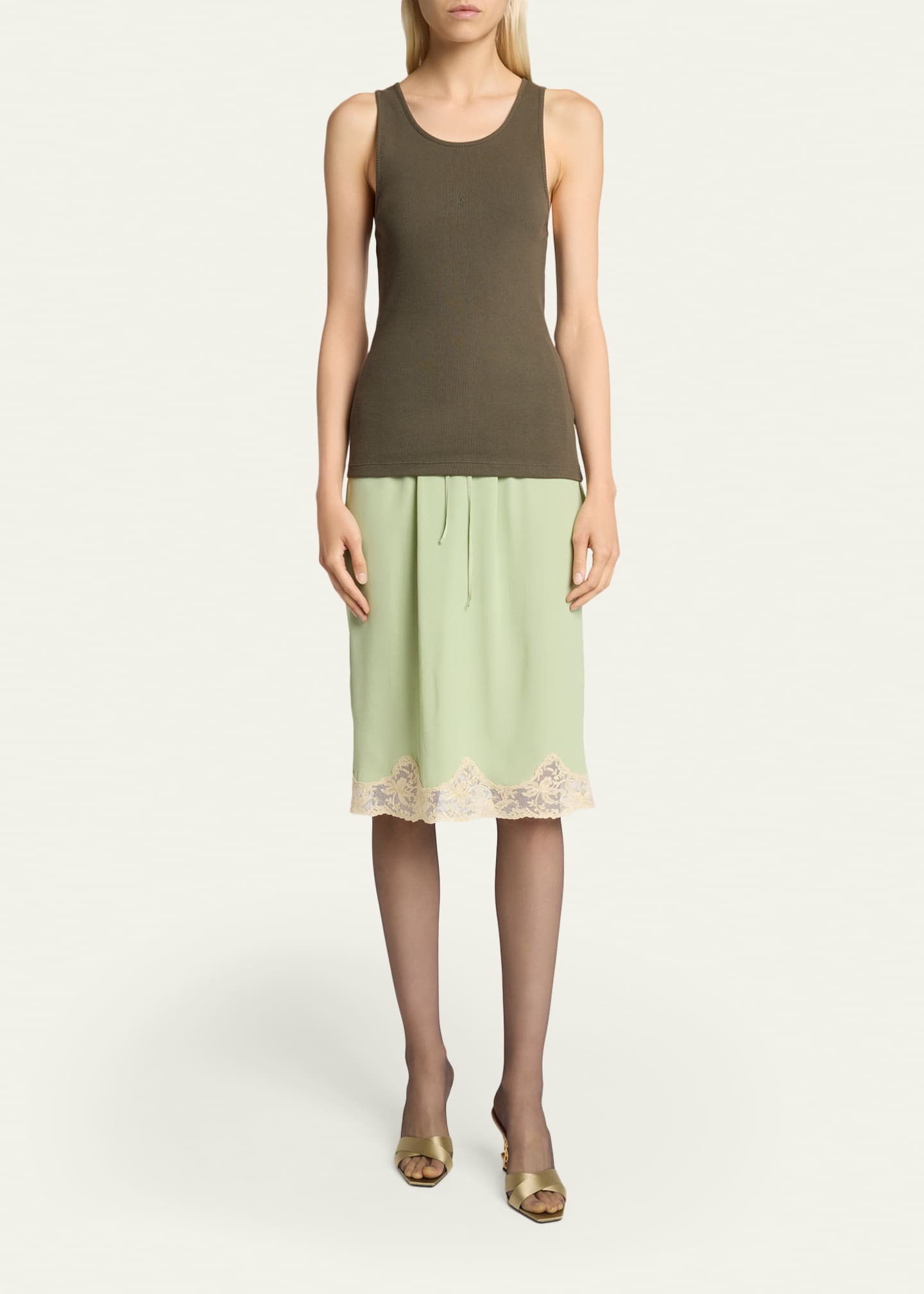 Saint Laurent YSL Embroidered Tank Top - Bergdorf Goodman