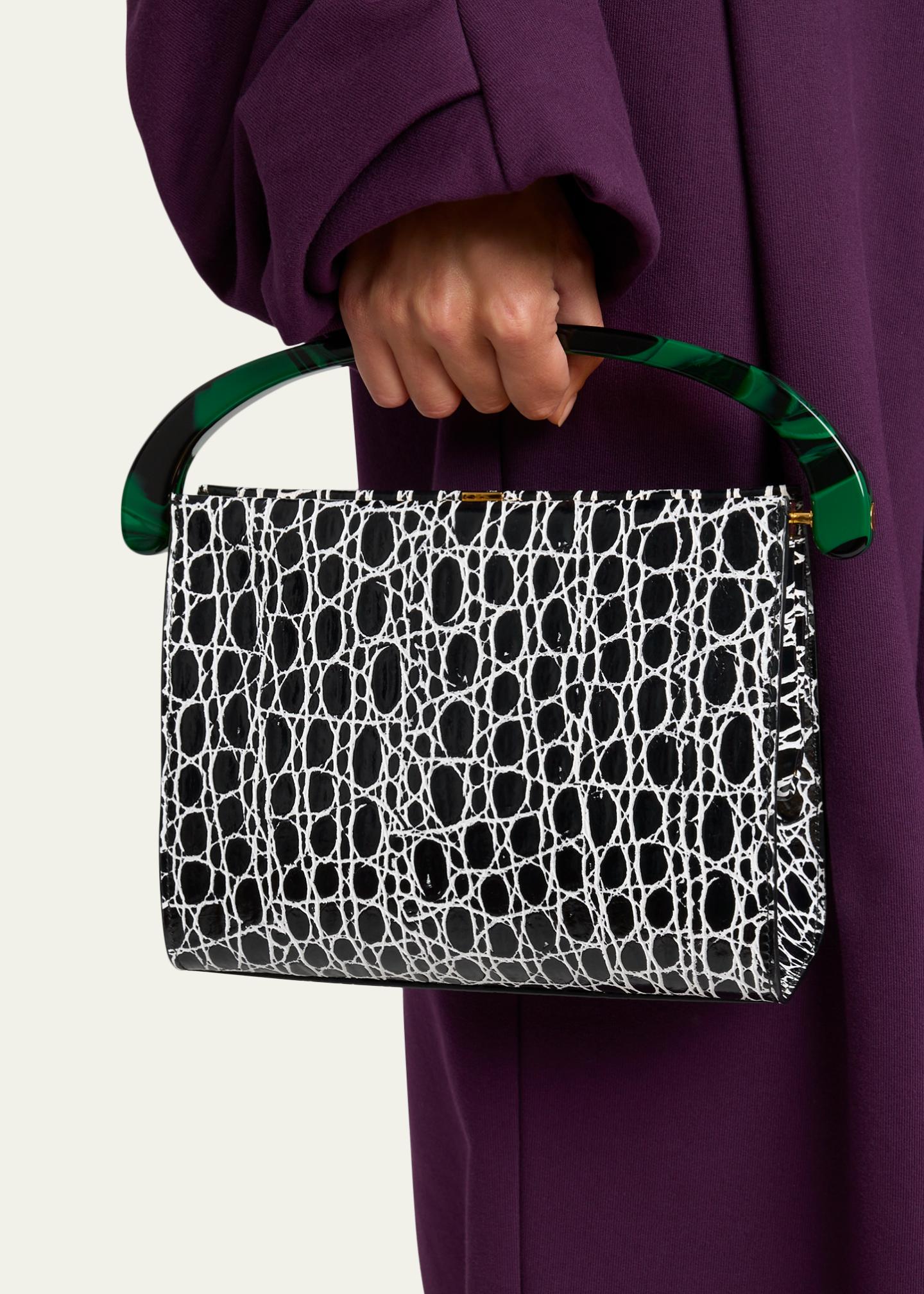 Dries Van Noten Croc-Embossed Leather Top-Handle Bag - Bergdorf Goodman