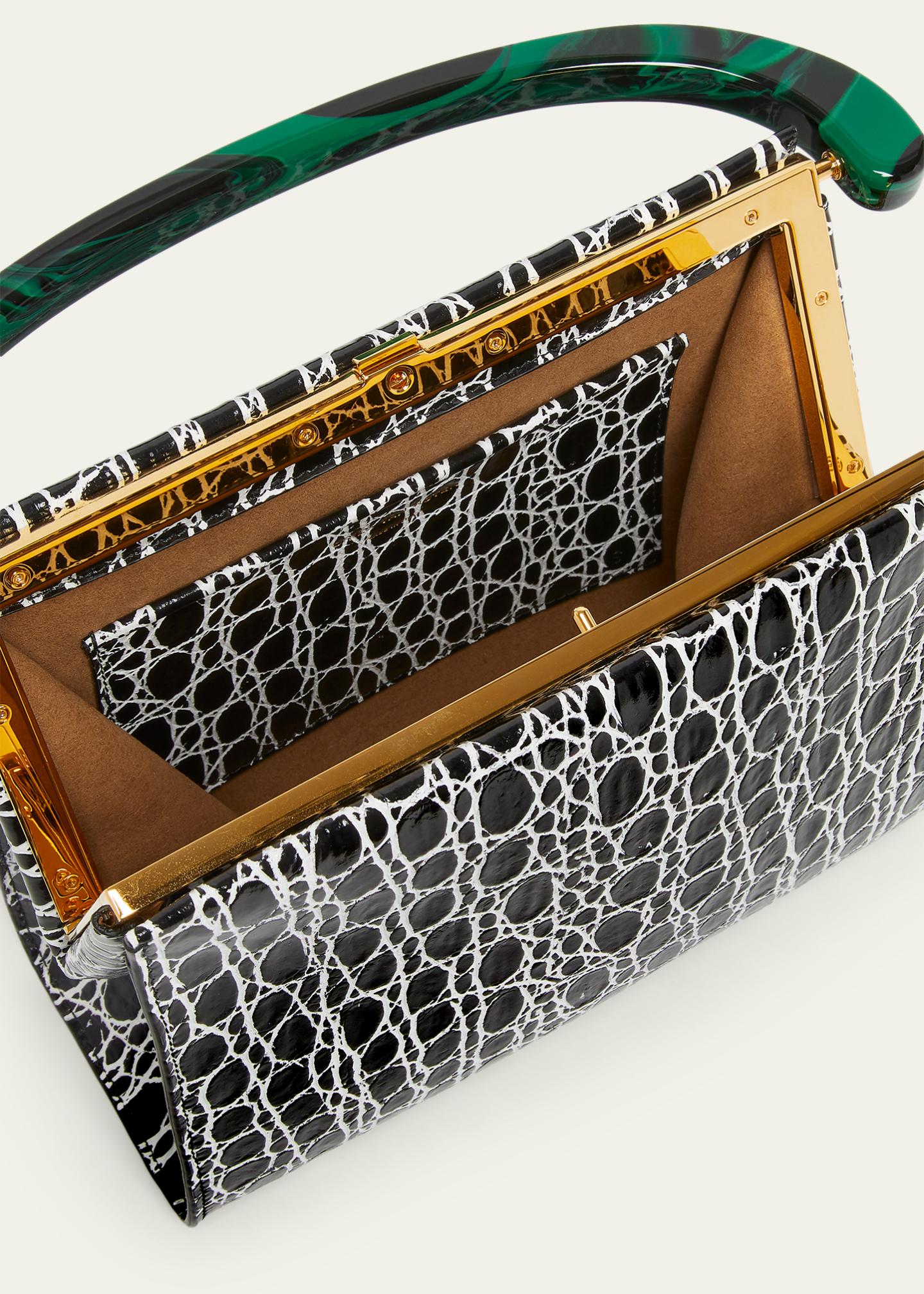 Dries Van Noten Croc-Embossed Leather Top-Handle Bag - Bergdorf Goodman