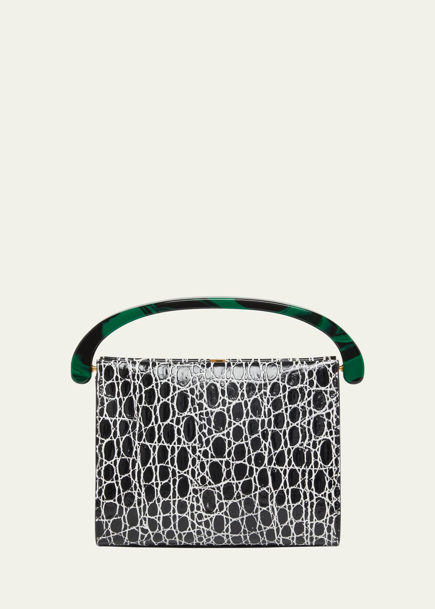 Dries Van Noten Croc-Embossed Leather Top-Handle Bag - Bergdorf Goodman