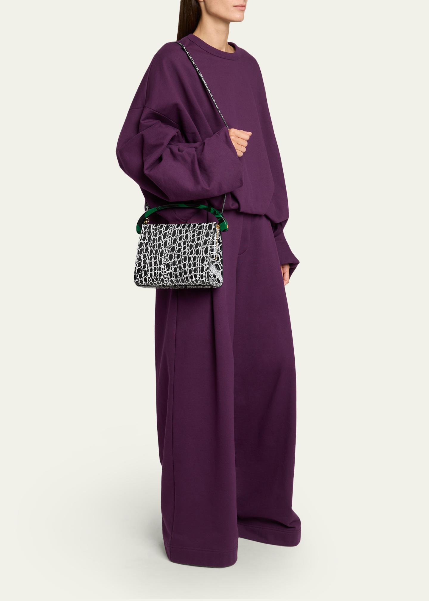 Dries Van Noten Croc-Embossed Leather Top-Handle Bag - Bergdorf Goodman