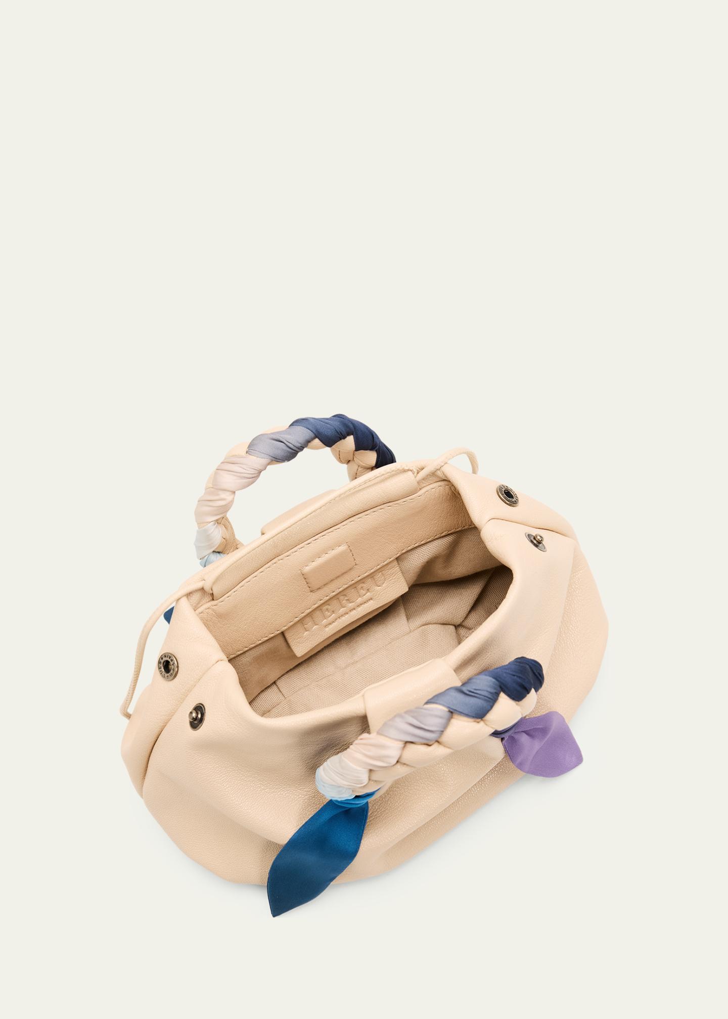 Hereu Bombon Foulard Ruched Leather Top-Handle Bag - Bergdorf Goodman
