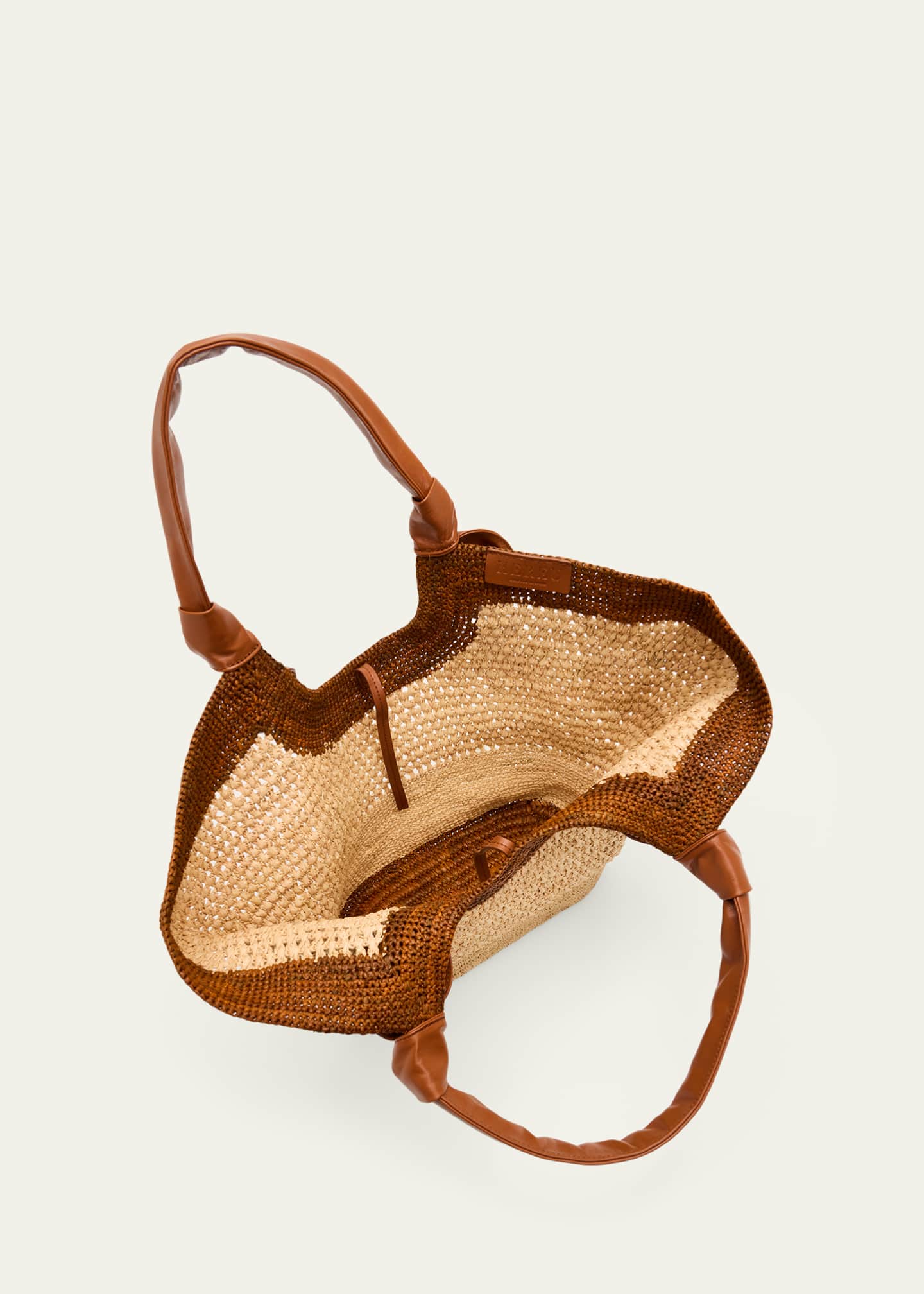 HEREU Fonol Bicolor Crochet Raffia Tote Bag - Bergdorf Goodman