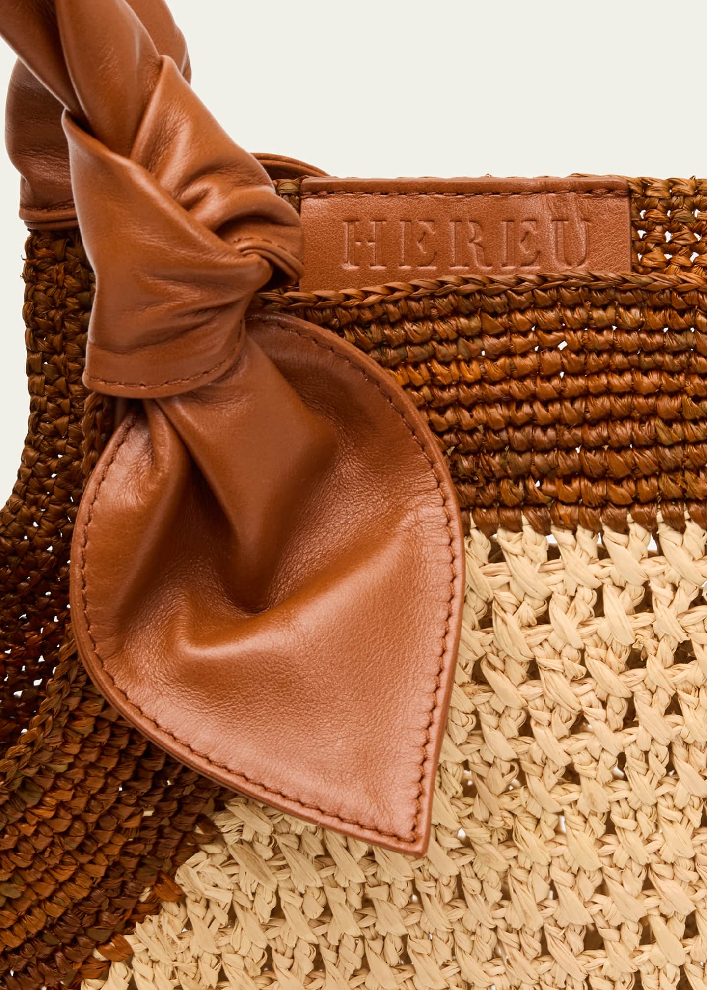 HEREU Fonol Bicolor Crochet Raffia Tote Bag - Bergdorf Goodman