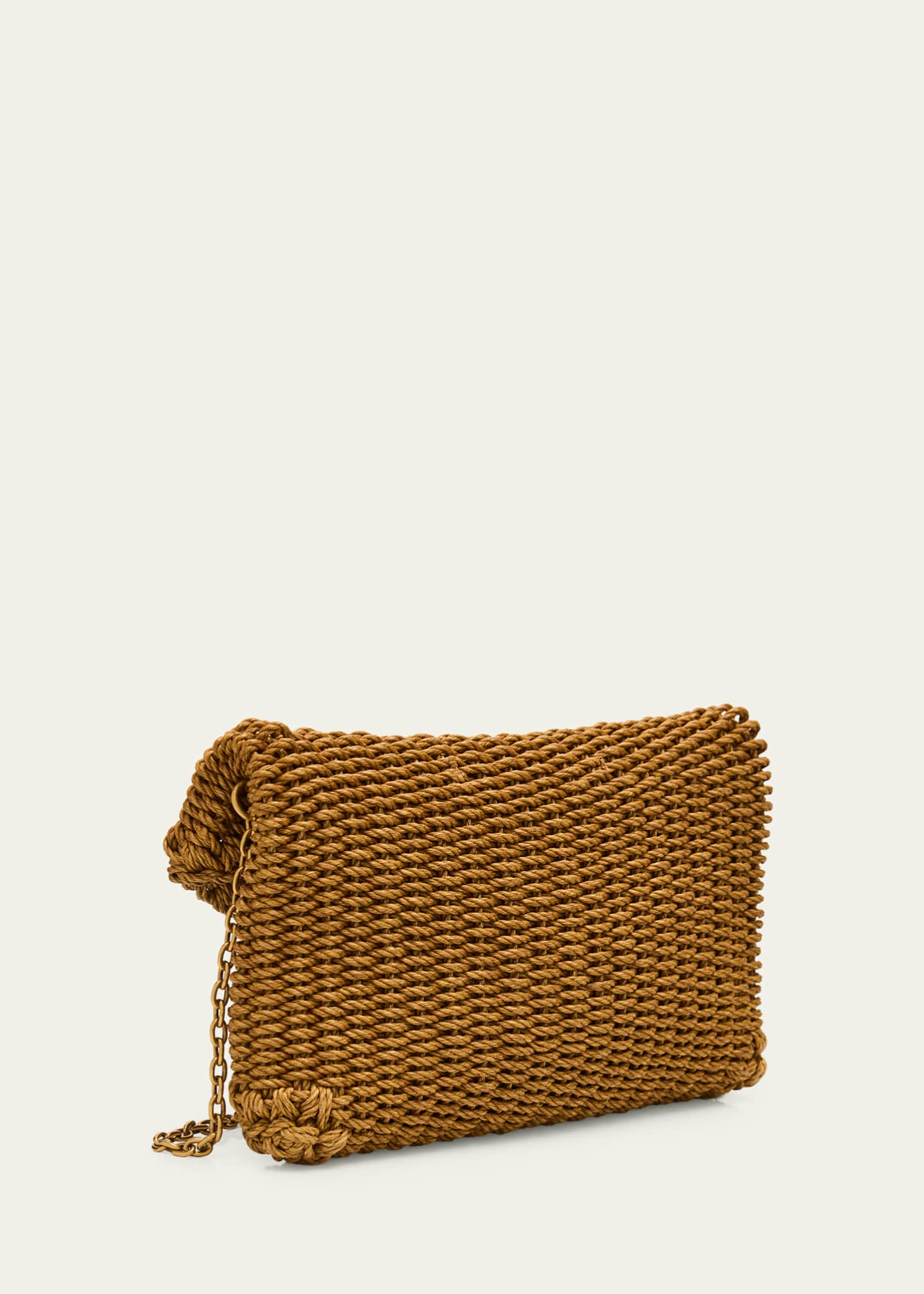 Saint Laurent Cassandre YSL Woven Raffia Shoulder Bag Pouch Bag