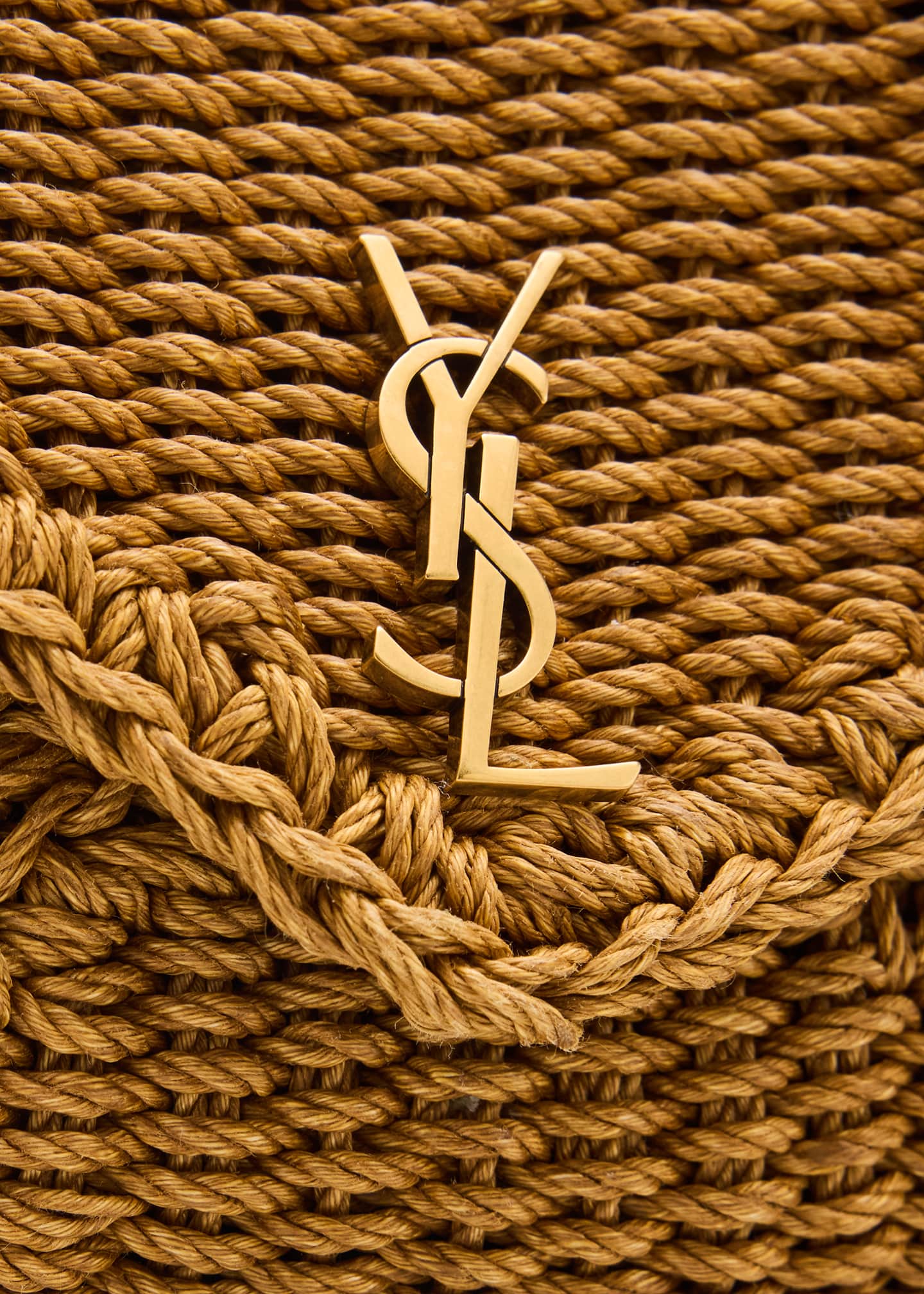 Saint Laurent Cassandre YSL Woven Raffia Shoulder Bag Pouch Bag